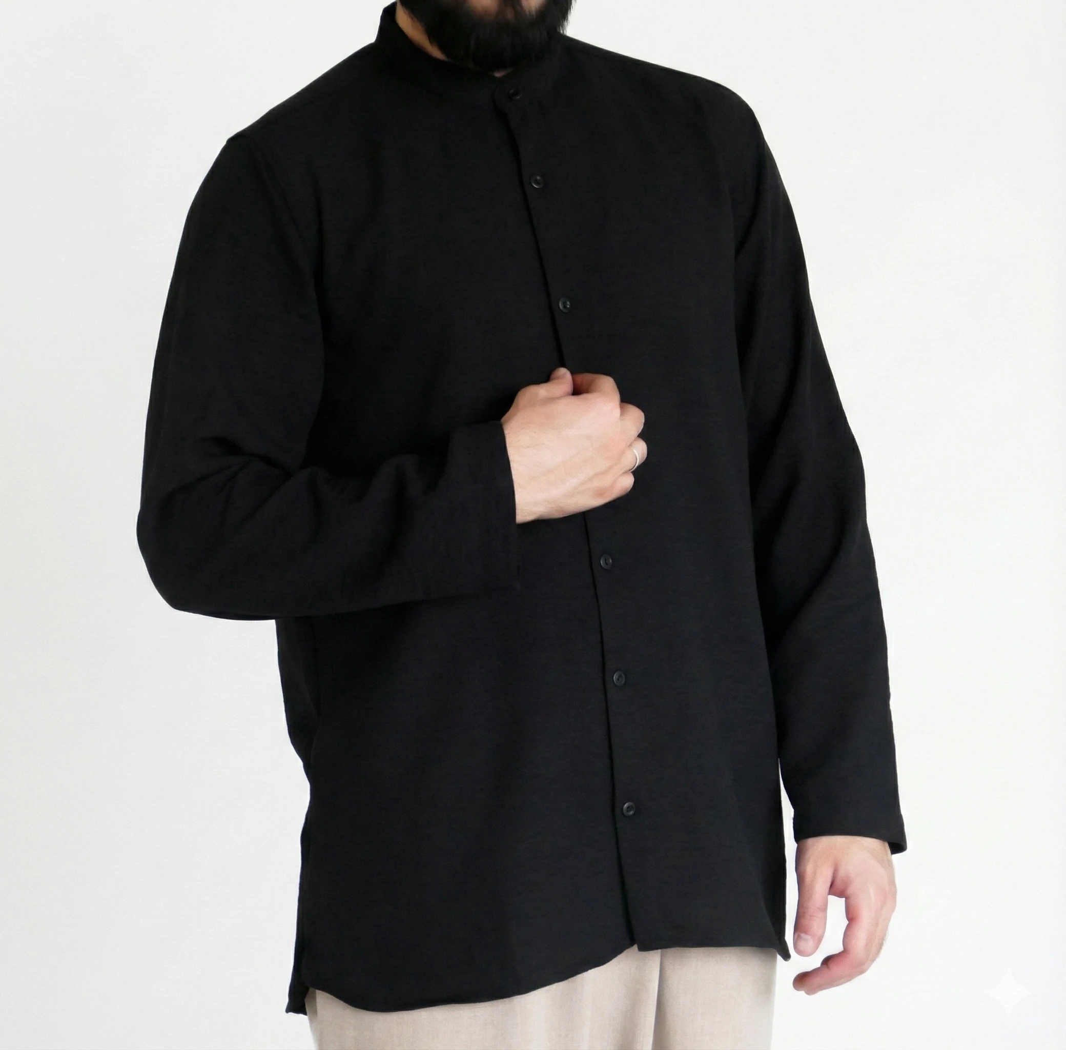 Sayha %100 Pamuk (Cotton) Siyah Gömlek