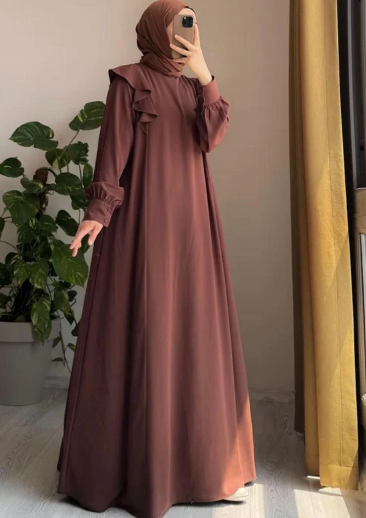 OMUZU FIRFIRLI ELBİSE