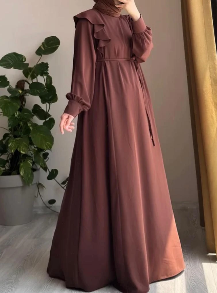 OMUZU FIRFIRLI ELBİSE