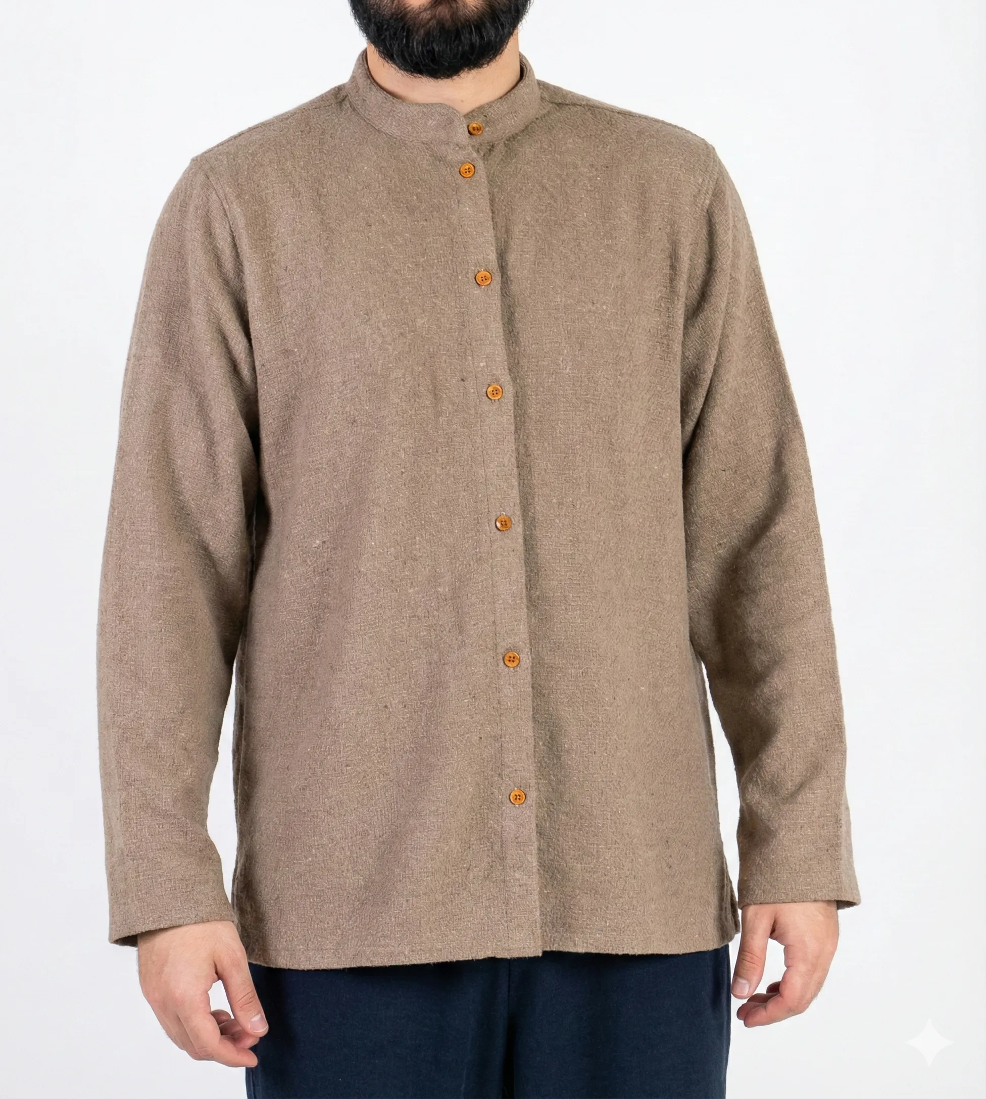 Sayha %100 Yün (Wool) Kahverengi Gömlek