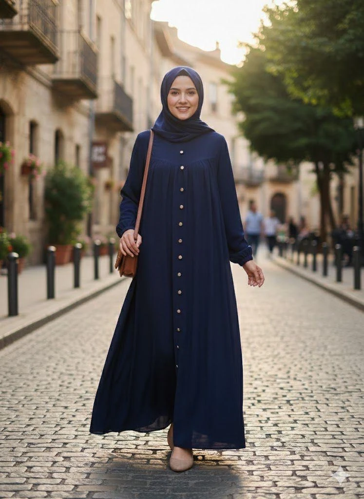 Robalı Medine İpeği Ferace Elbise