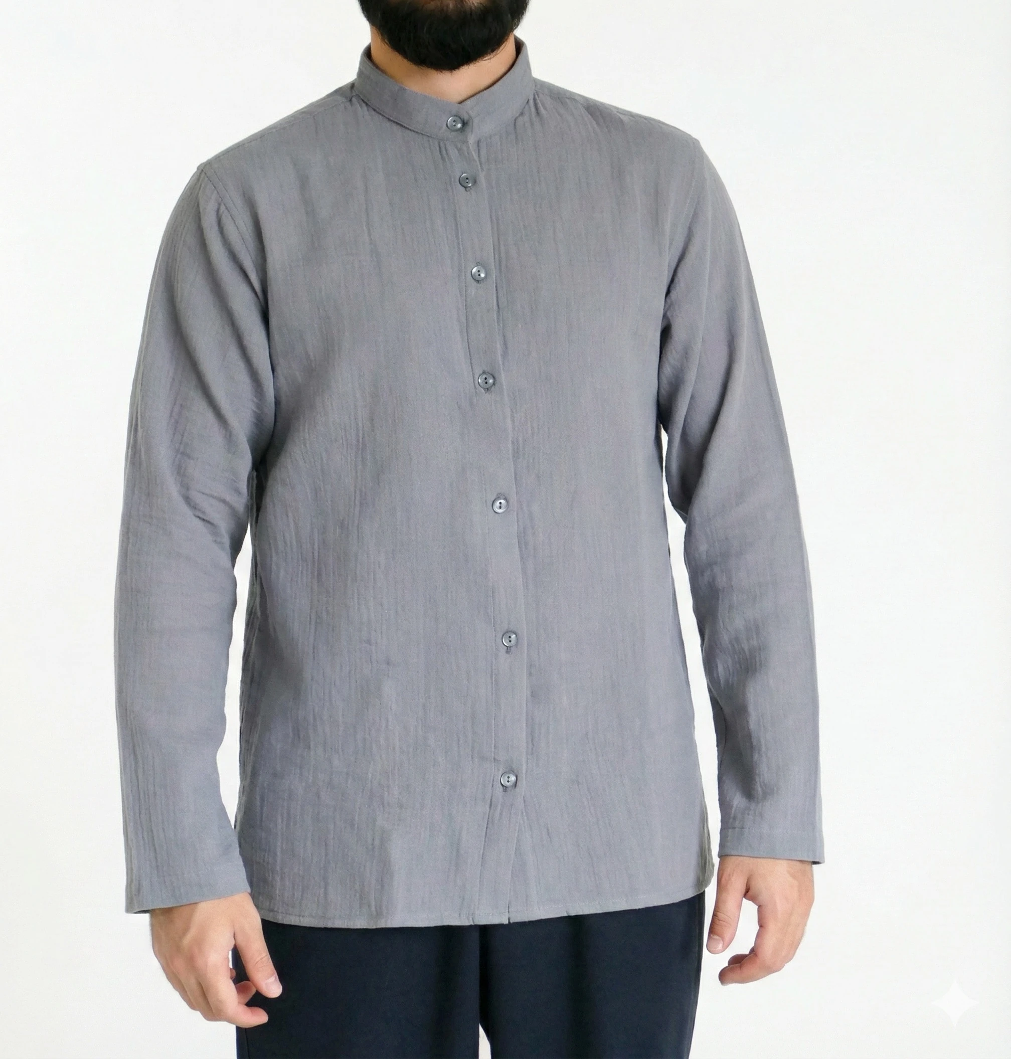 Sayha %100 Pamuk (Cotton) Gri Gömlek