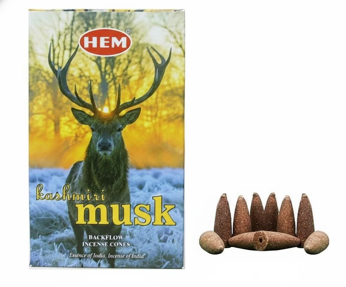 Hem Kashmiri Musk Back Flow (Geri Akış) Konik Tütsü 