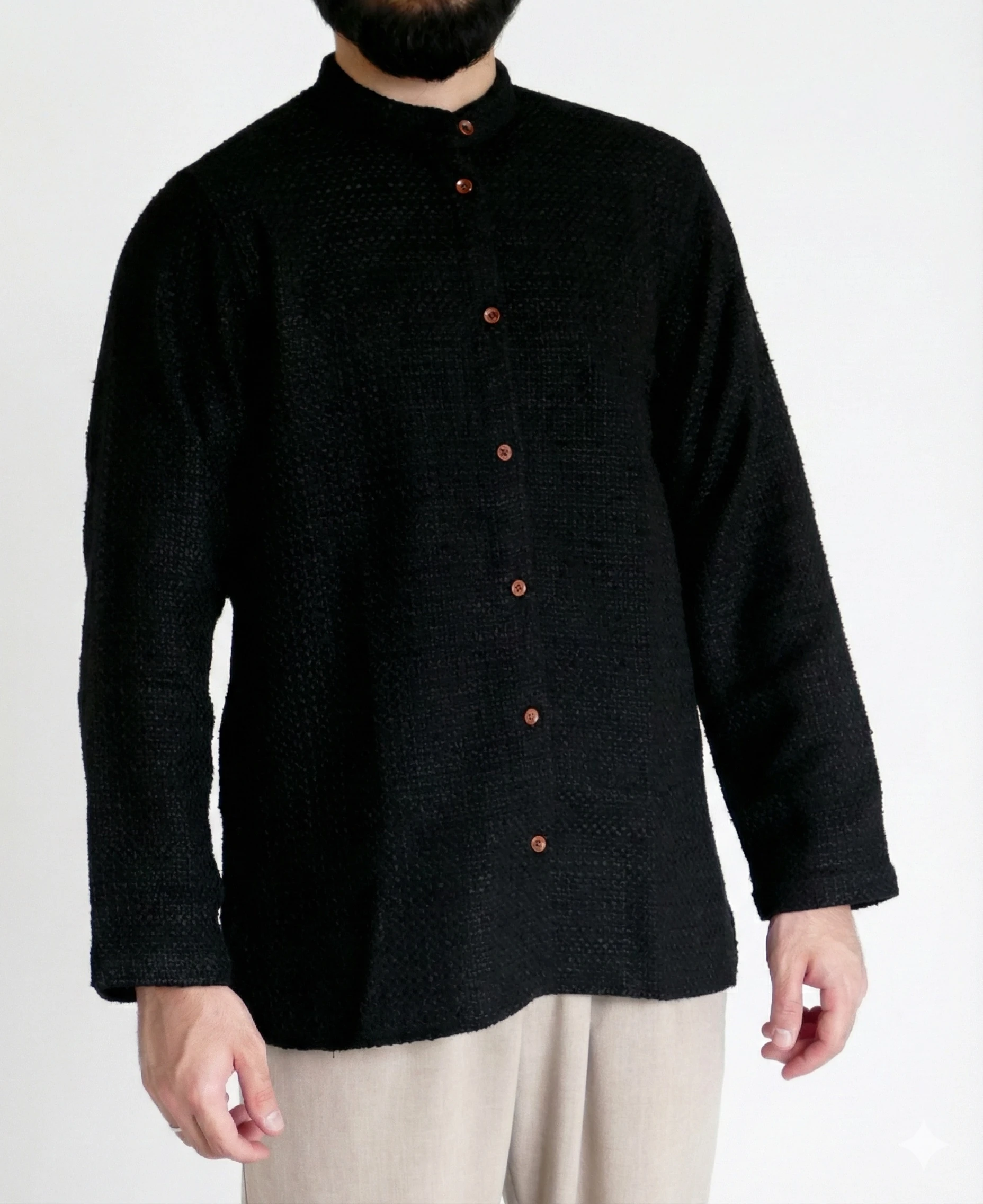 Sayha %100 Yün (Wool)  Siyah Gömlek