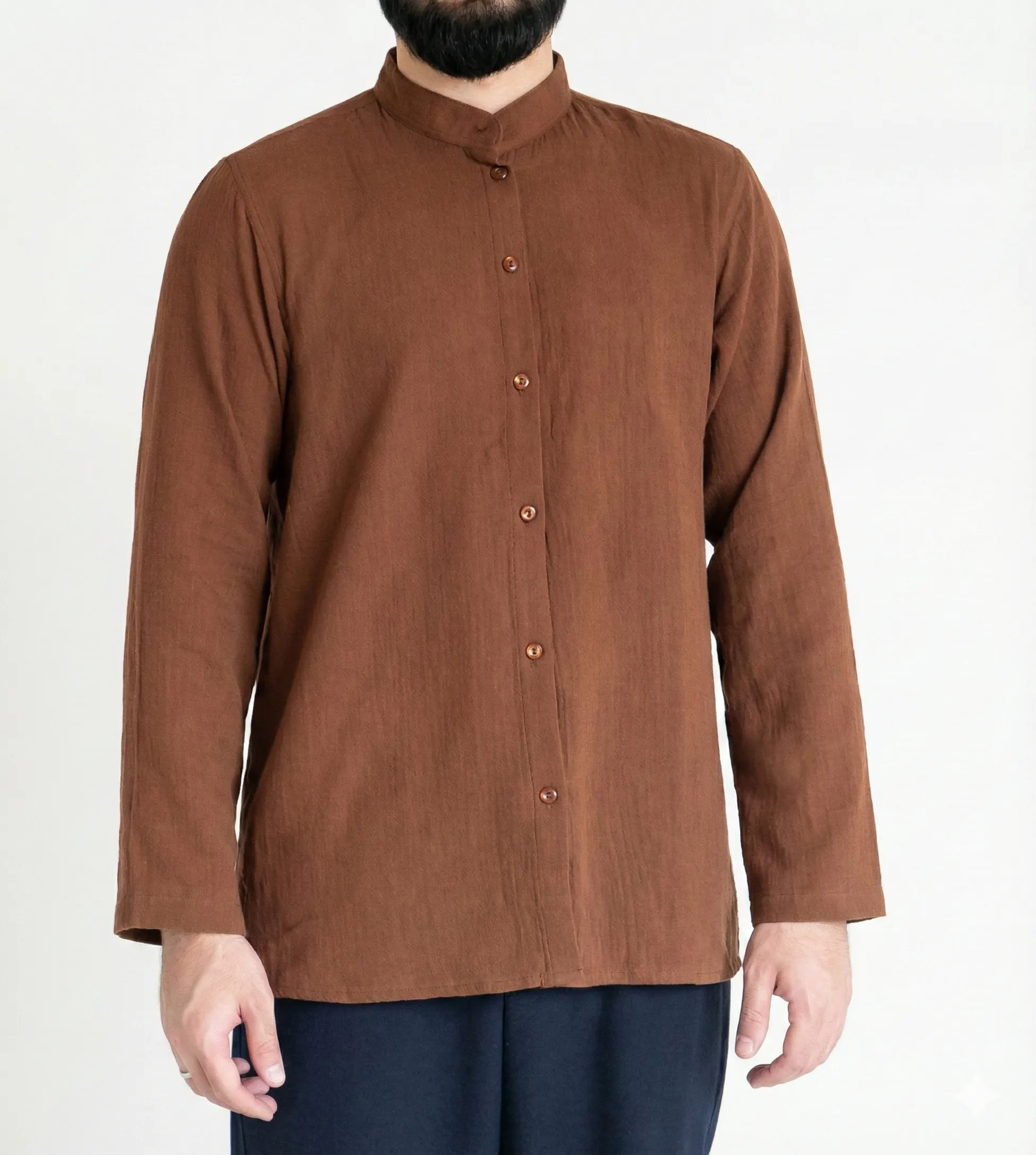 Sayha %100 Pamuk (Cotton) Kahverengi Gömlek