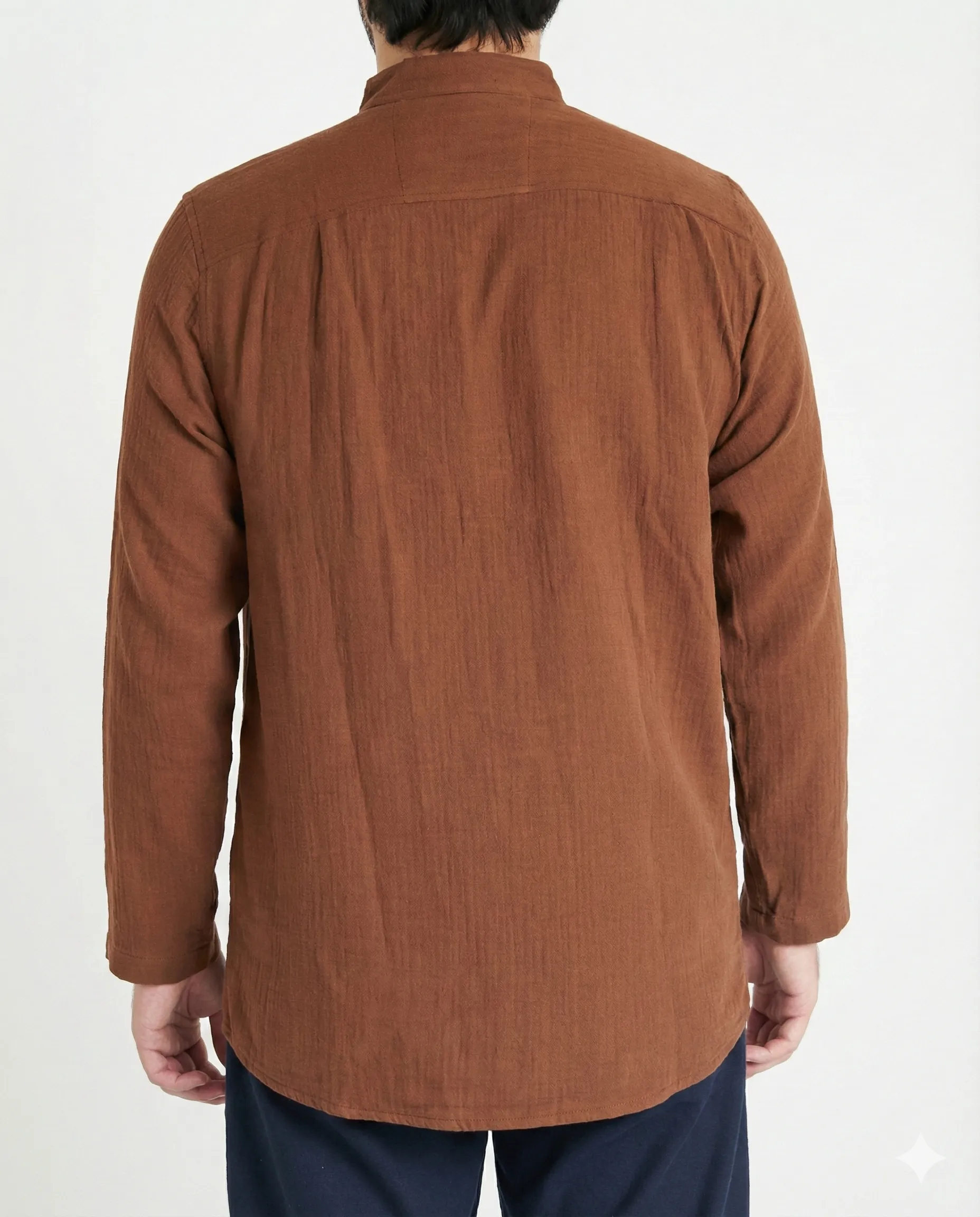 Sayha %100 Pamuk (Cotton) Kahverengi Gömlek