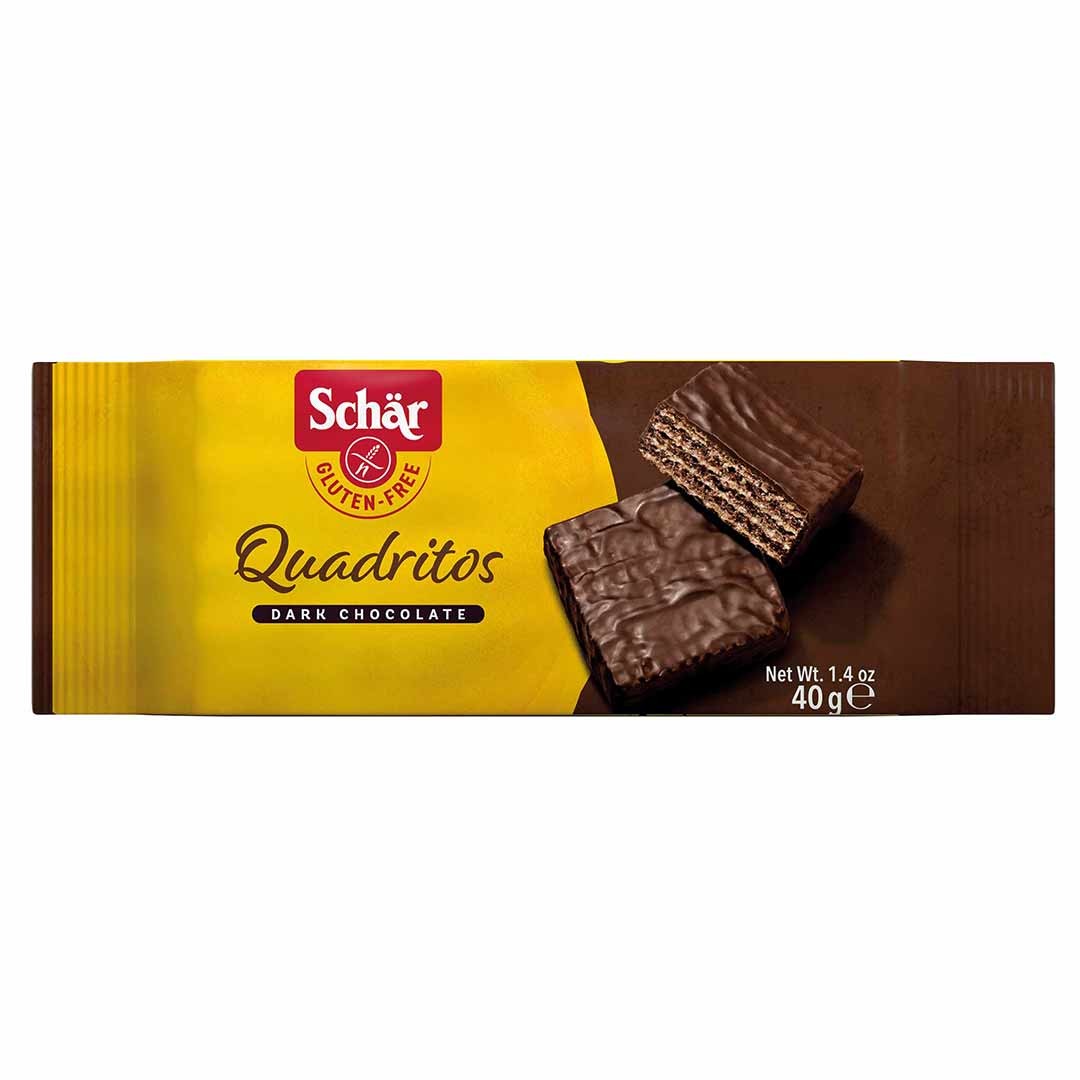 Schar Quadritos Glutensiz Bitter Çikolata Kaplı Gofret (2x20g)
