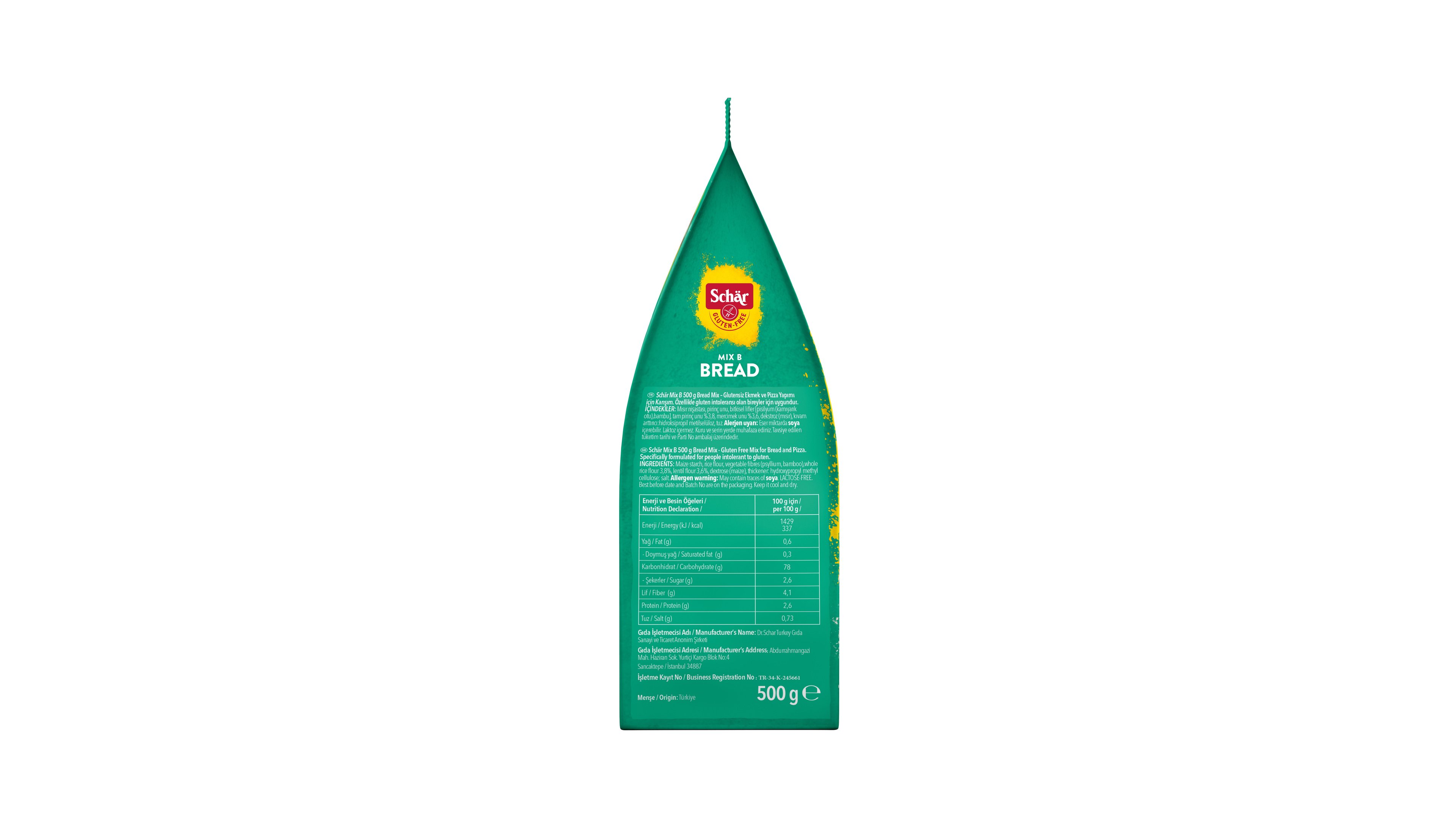 Schar Mix B Bread Glutensiz Ekmek ve Pizza Unu 500 GR