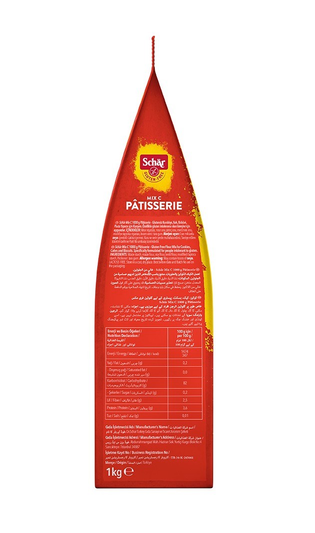 Schar Mix C Patisserie Glutensiz Kek, Glutensiz Kurabiye, Glutensiz Pasta Unu