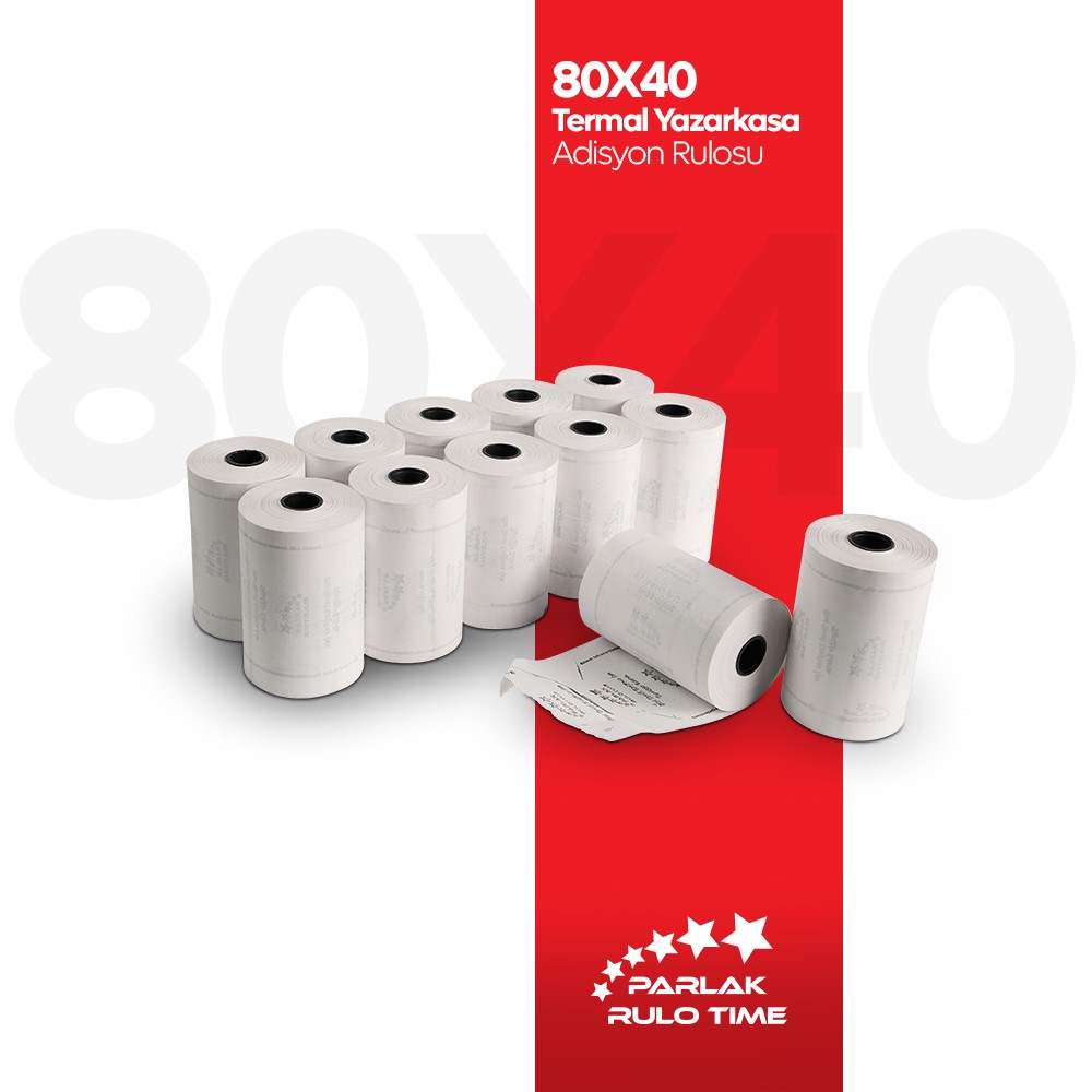 80X40 Termal Yazarkasa Adisyon Rulosu (10'lu)