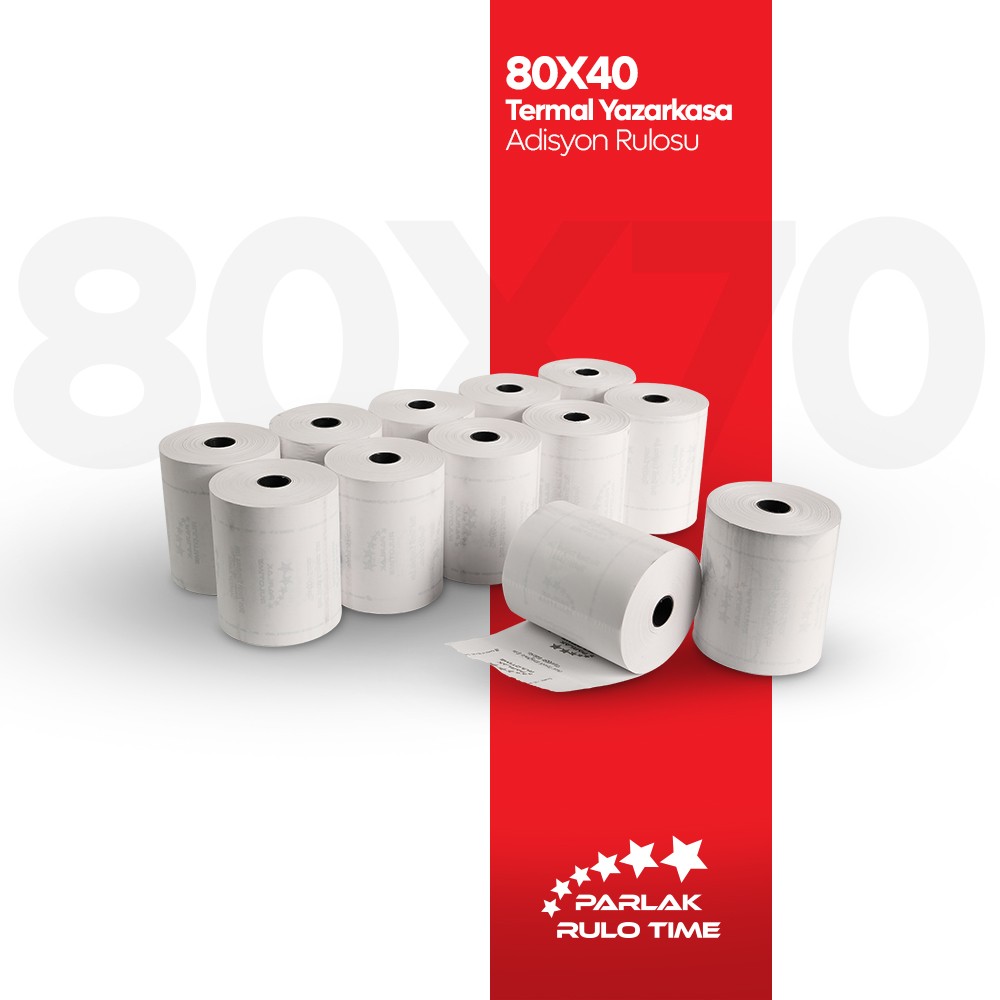 80X40 Termal Yazarkasa Adisyon Rulosu 