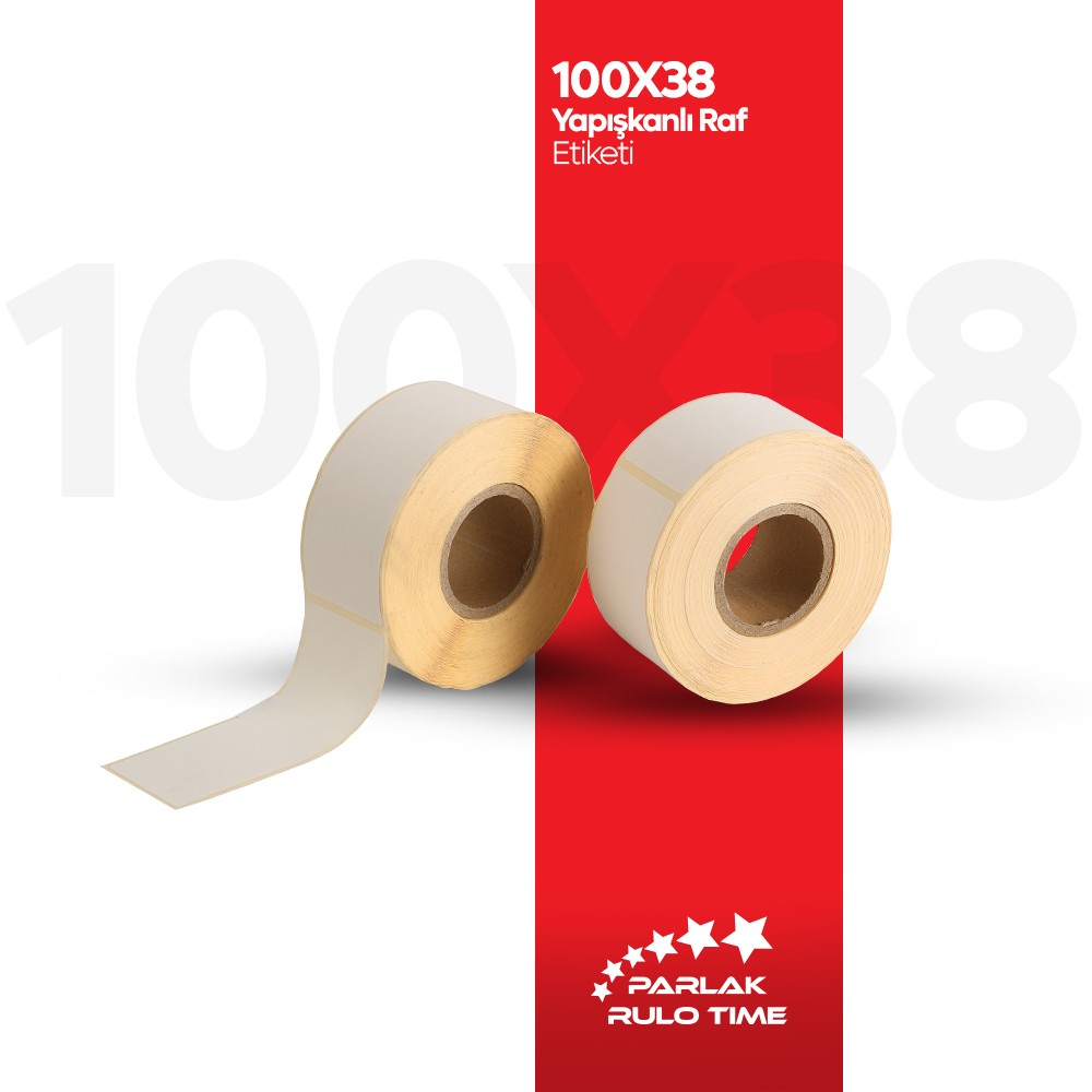 100X38 350 Sarım Yapışkanlı Raf Etiketi