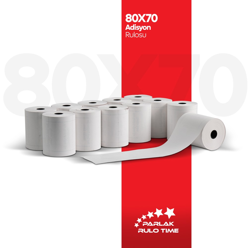 80X70 Yazarkasa Adisyon Rulosu (10'lu)