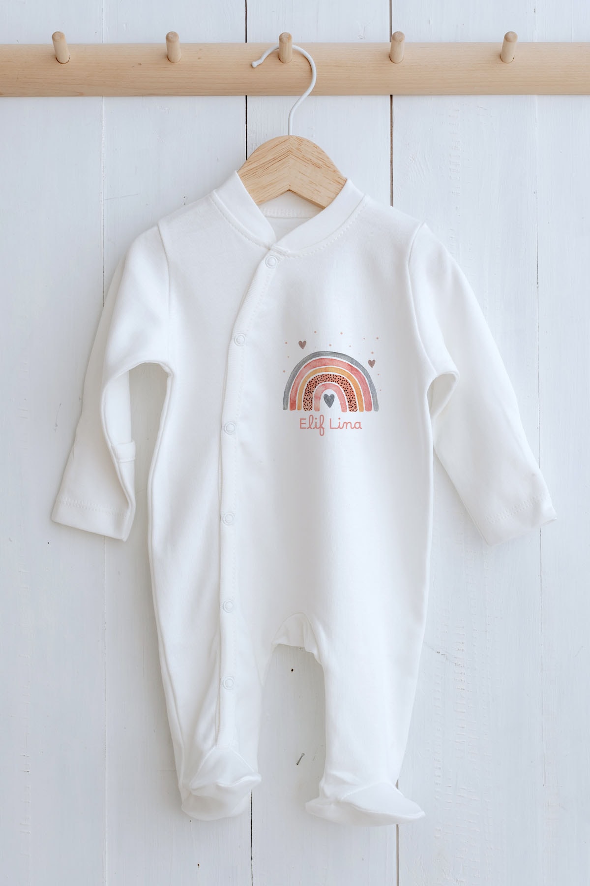 Organik 11'li Hastane Çıkışı - For Baby Serisi - Somon Gökkuşağı