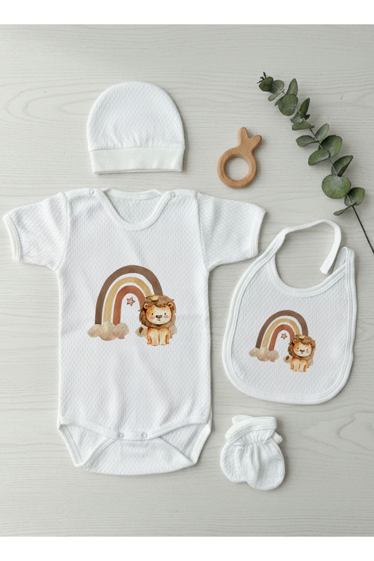 Jakarlı Body Seti - Little Baby - Lion Rainbow