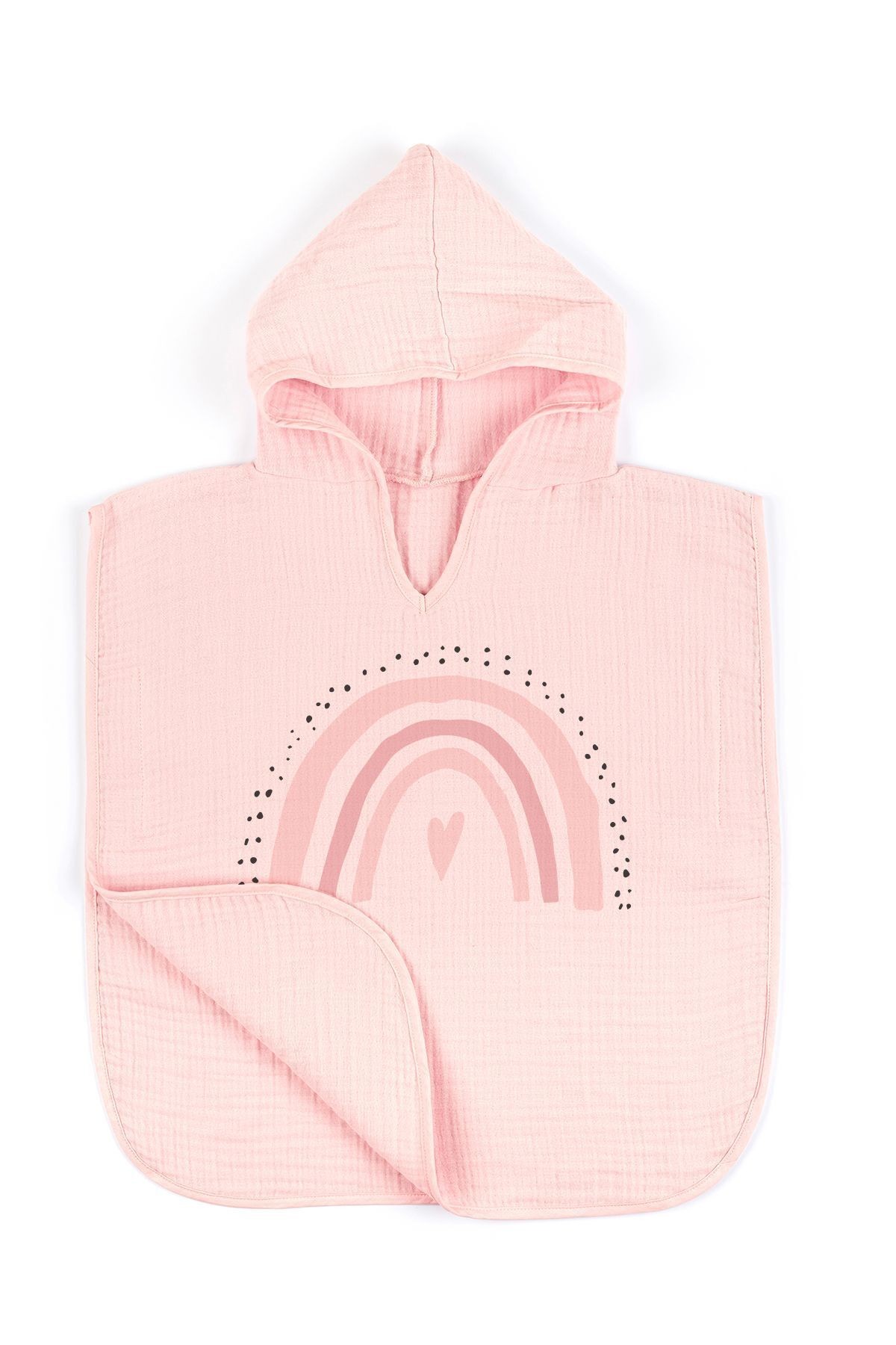 4 Kat Müslin Panço - Policolor Serisi - Bow - toz pembe