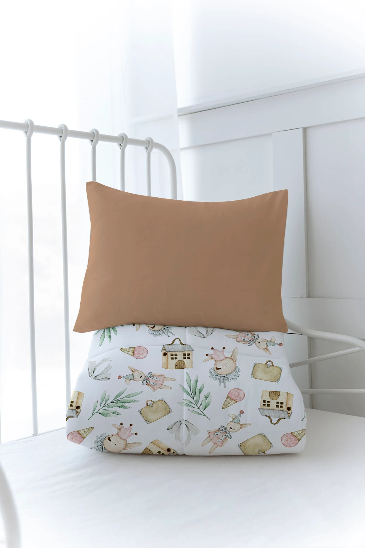 Organik Baskılı Yorgan Seti - Pure Baby Serisi - Tilki ve Küçük Prens