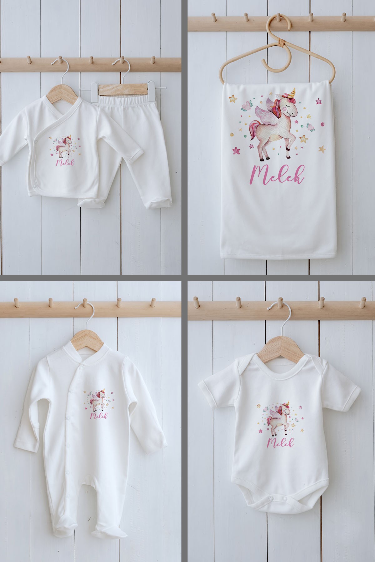 Organik 11'li Hastane Çıkışı - For Baby - Suluboya Unicorn