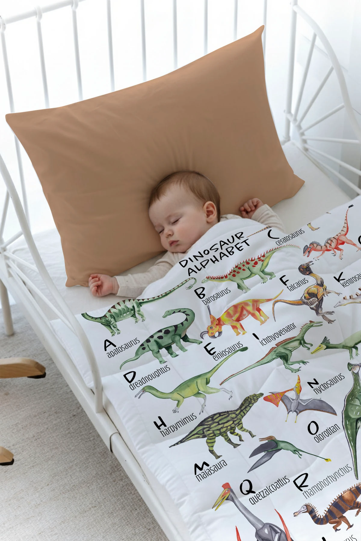 Baskılı Yorgan Seti  - Iconic Serisi - Dinozor Alfabesi