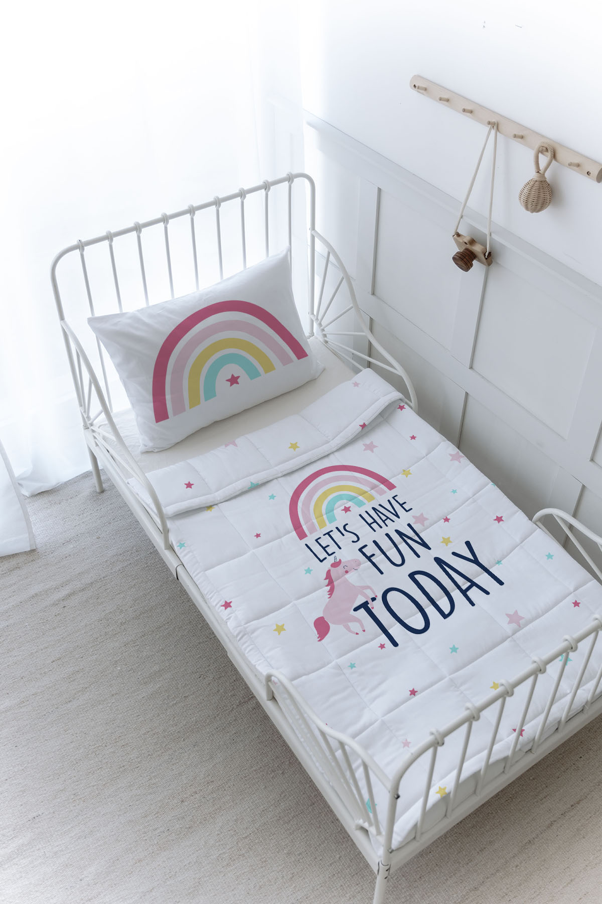 Organik Baskılı Yorgan Seti - Pure Baby Serisi - Unicorn Fun