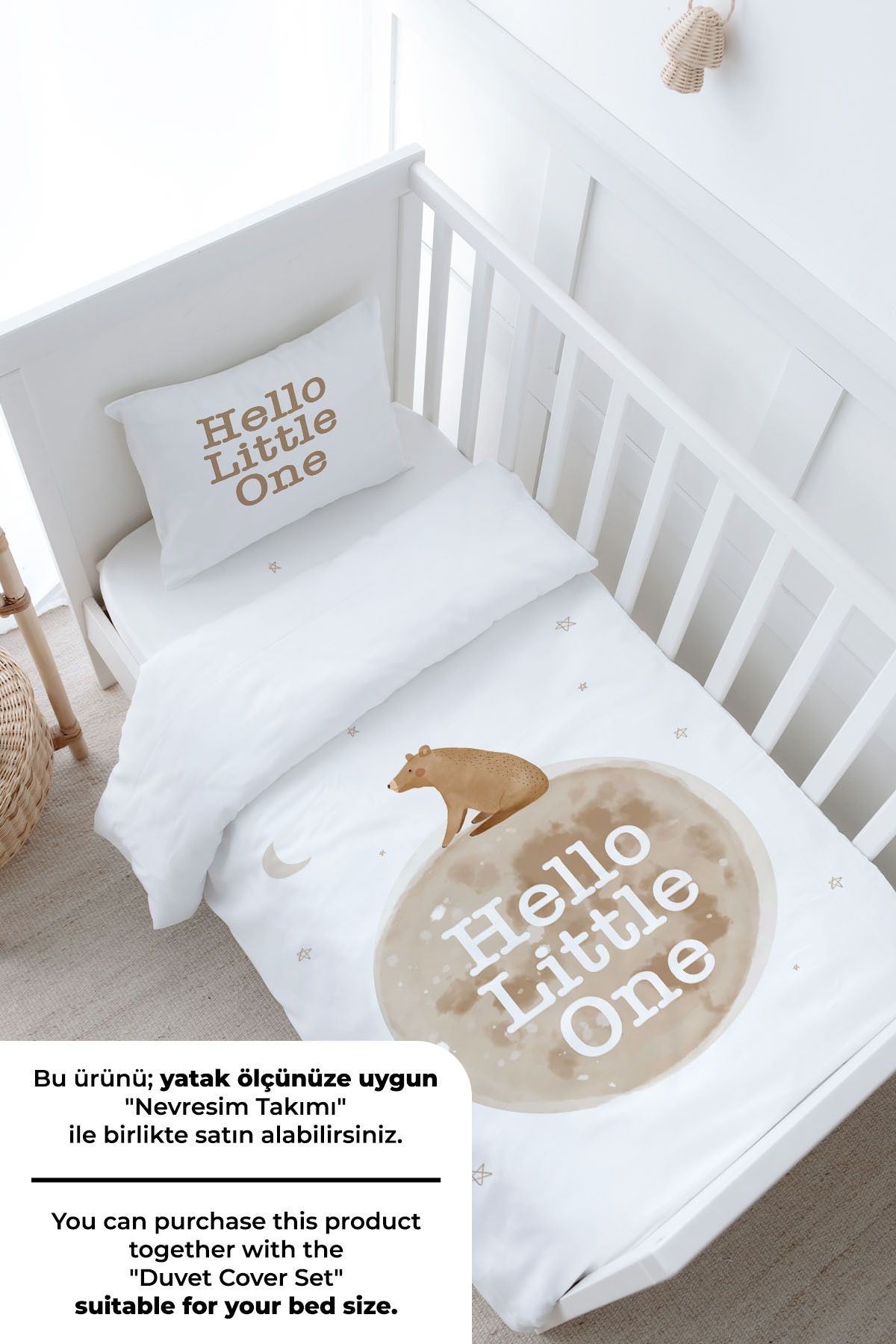 Bebek Boy Lastikli Çarşaf Seti - Pure Baby Serisi - Hello Bear