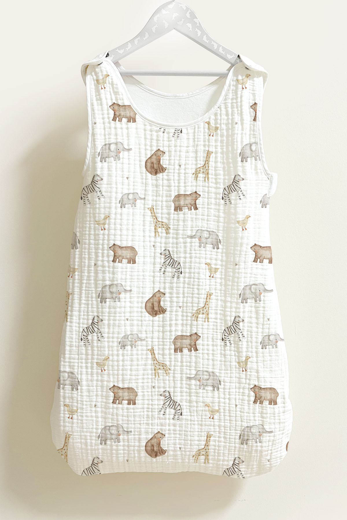 4 Kat Müslin Bebek Uyku Tulumu (0-18 Ay) - Pureline Series - Cute Animals