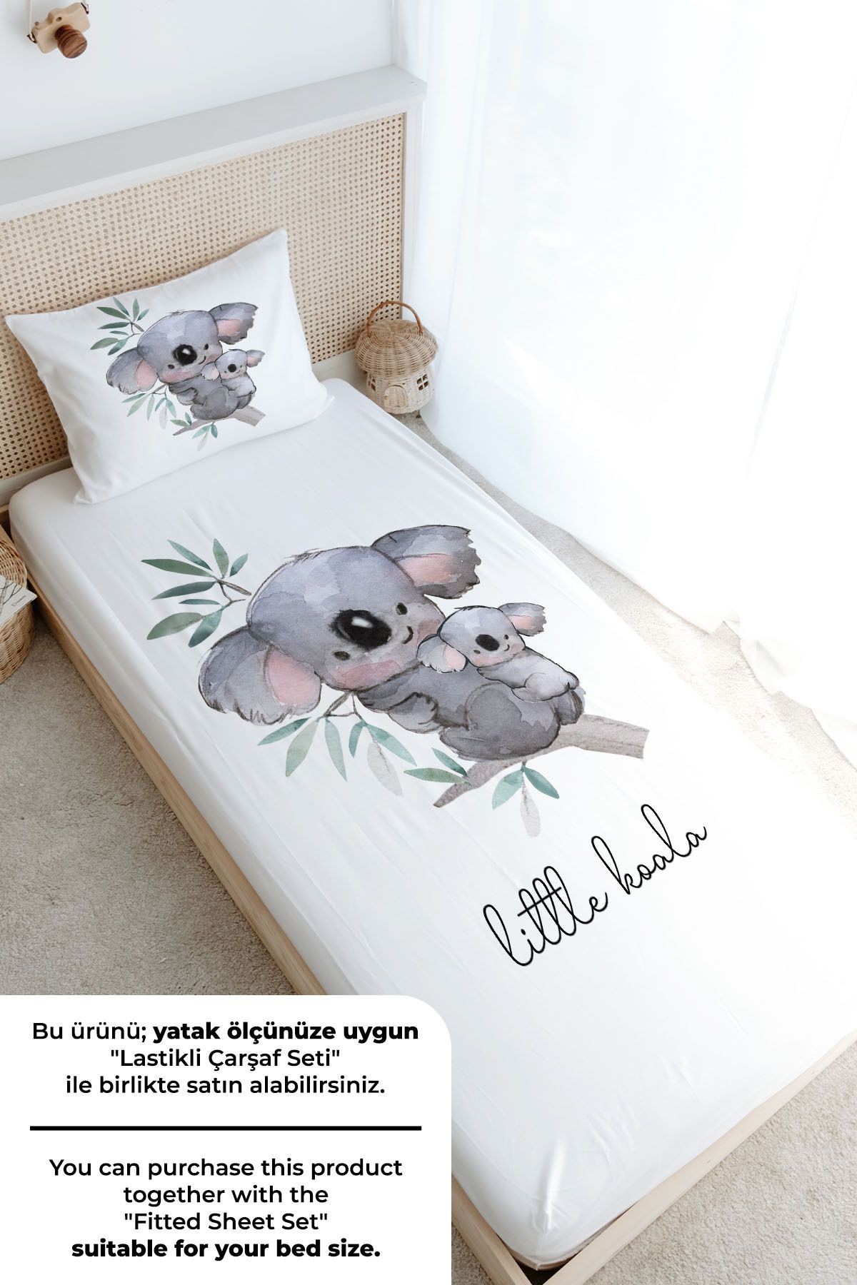 Tek Kişilik Nevresim Takımı (160x220) - Pure Baby Serisi - Bebek ve Anne Koala