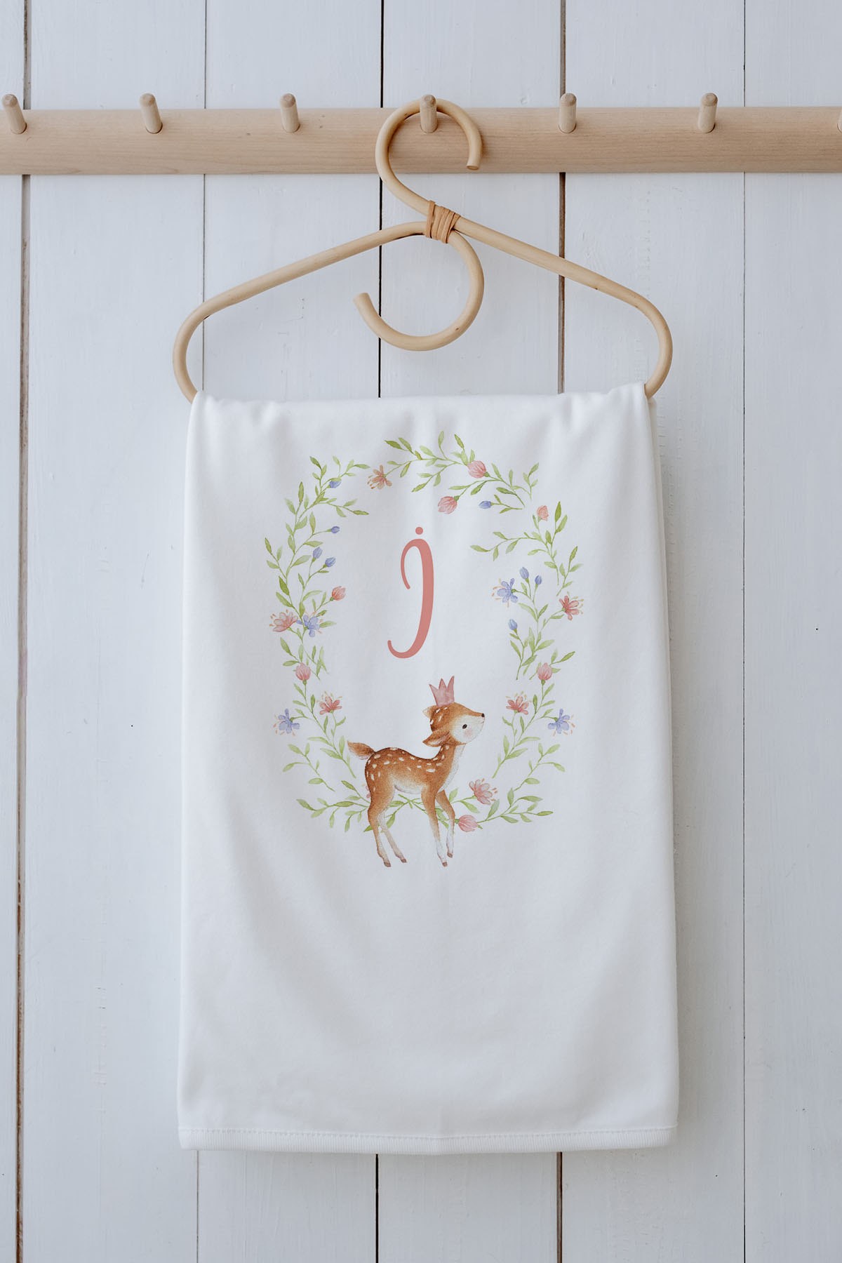 Organik Battaniye - Little Deer Series - İ Harfi