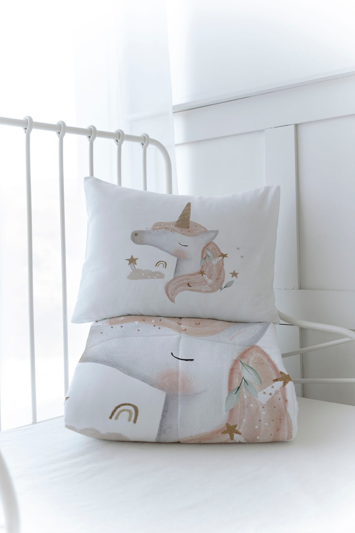 Organik Baskılı Yorgan Seti - Royal Series - Unicorn Dream