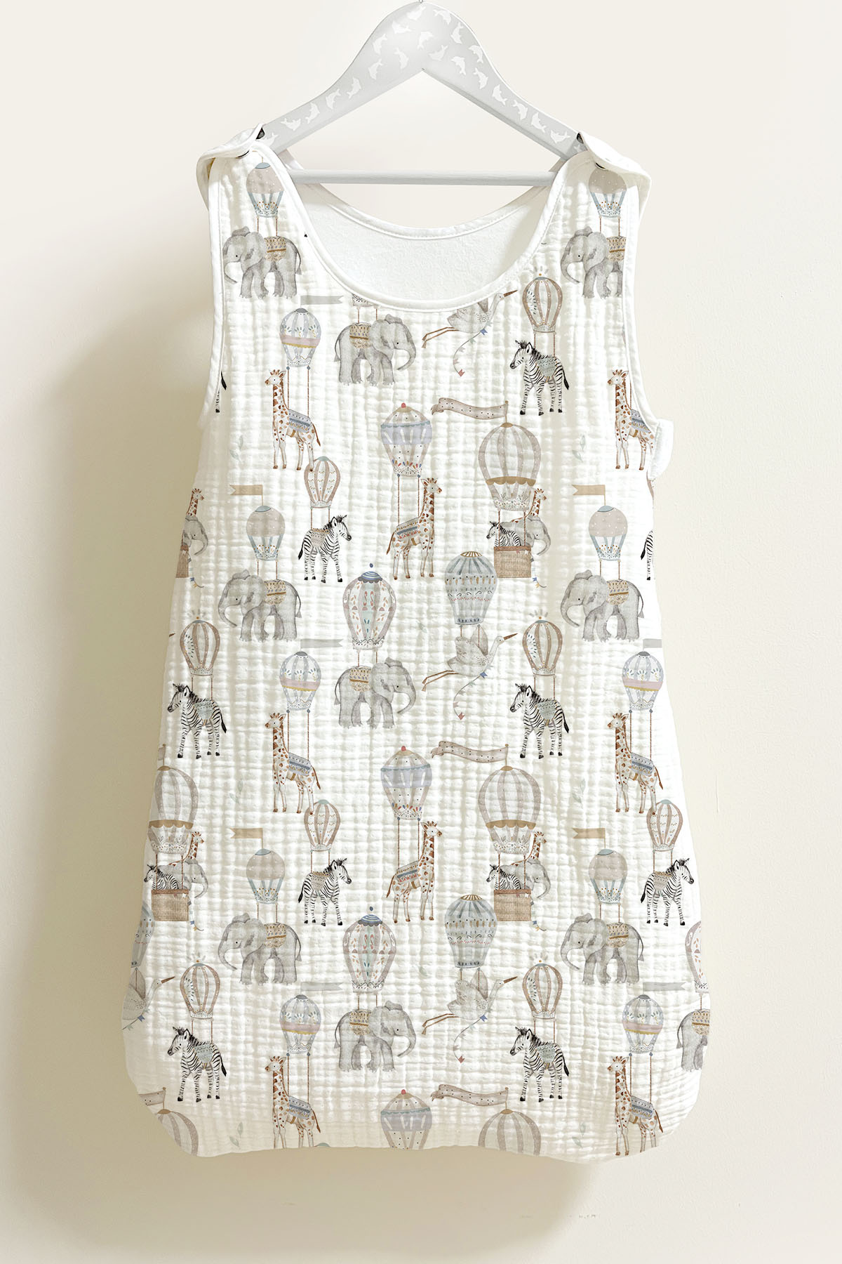 4 Kat Müslin Bebek Uyku Tulumu (0-18 Ay) - Pureline Series - Dreamland Safari