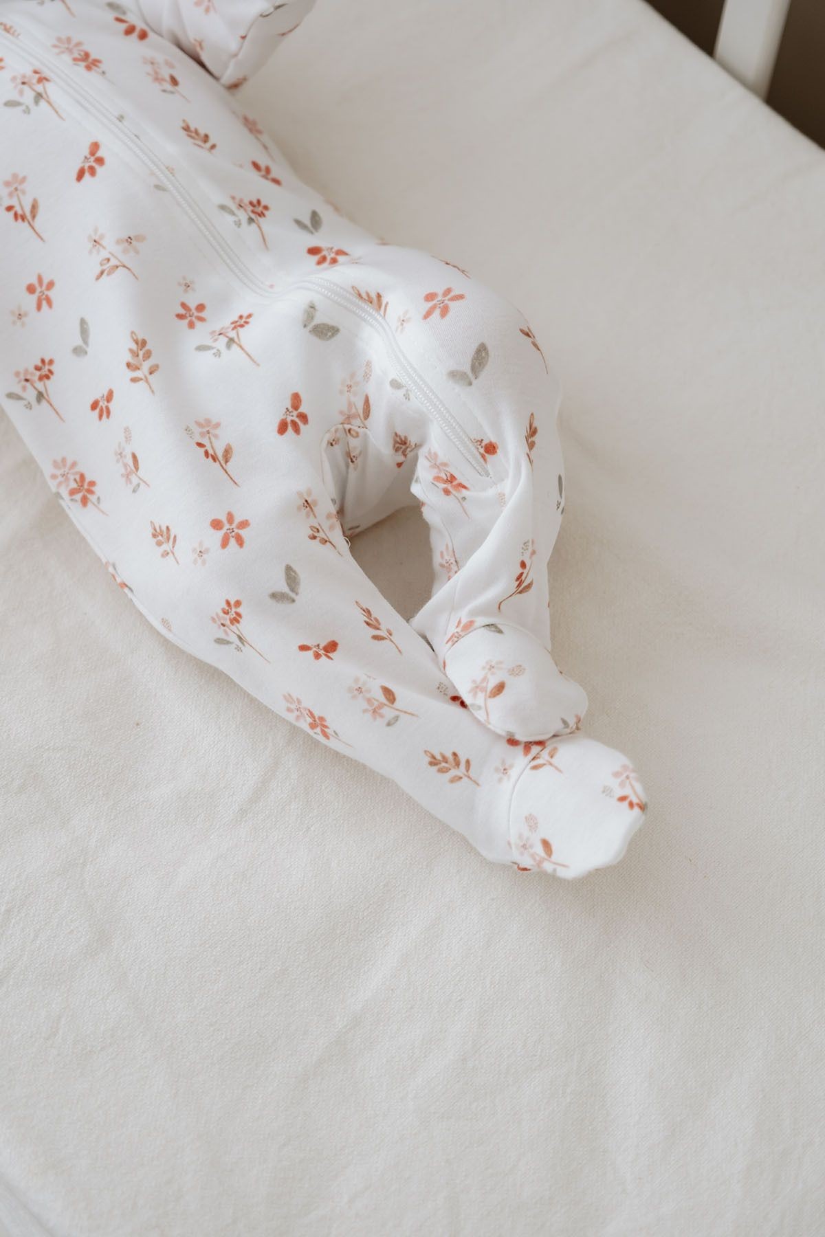 Fermuarlı Patikli Bebek Tulumu - Pureline Series - Soft Bloom