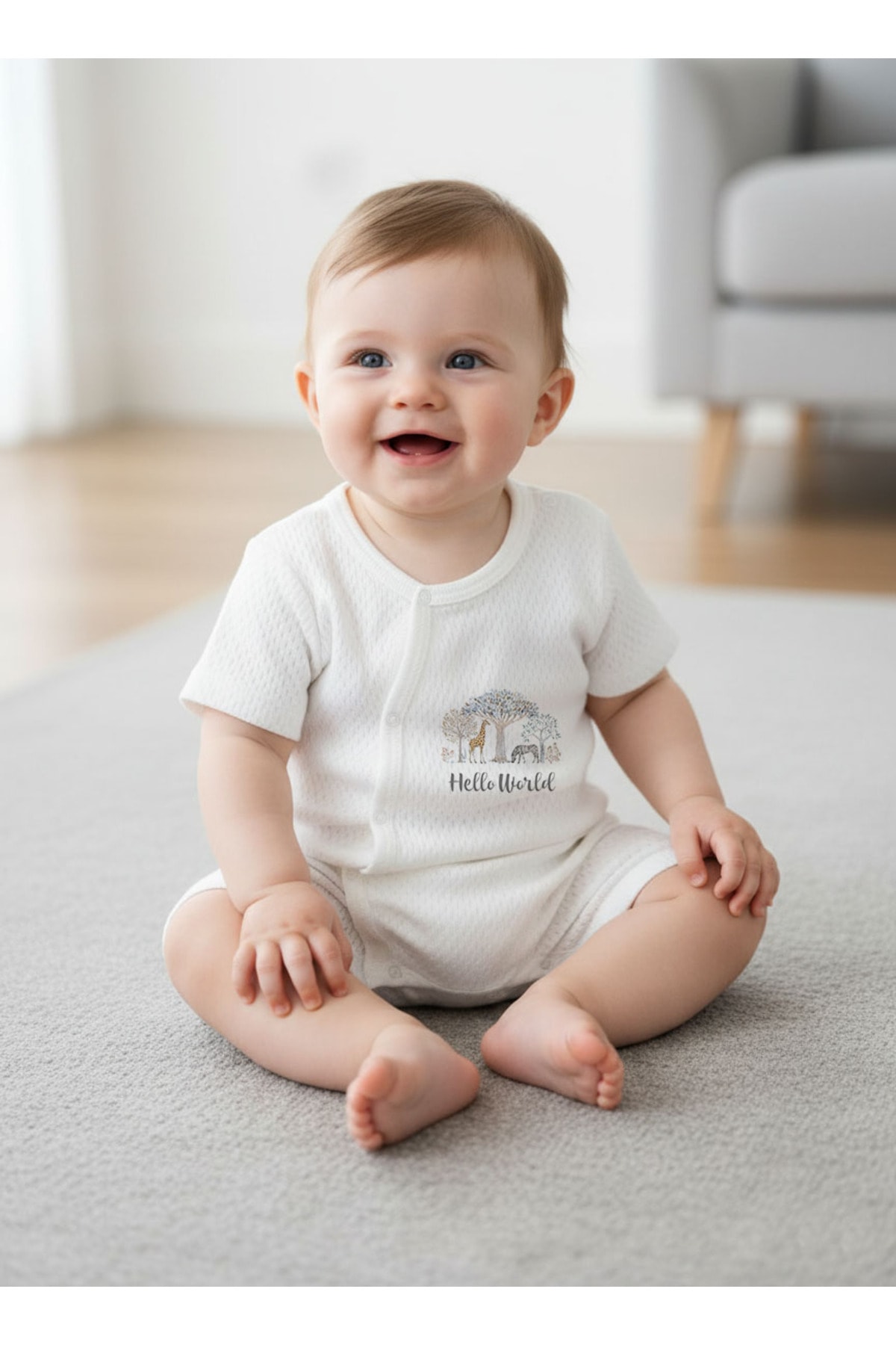 Jakarlı Romper Body - Little Baby - Safari Dreams