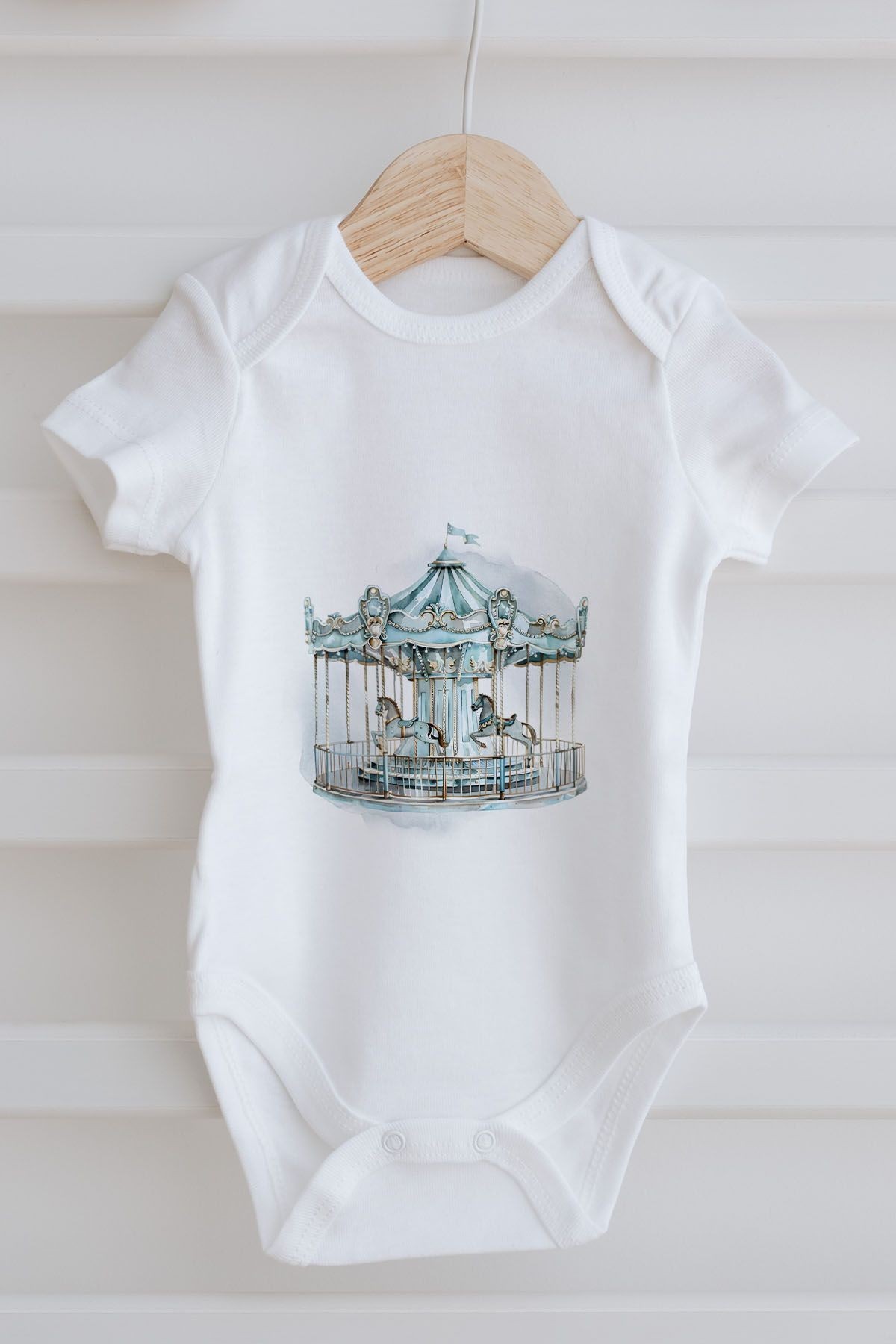 3'lü Bebek Body - Blue Royal Series  - O Harfi