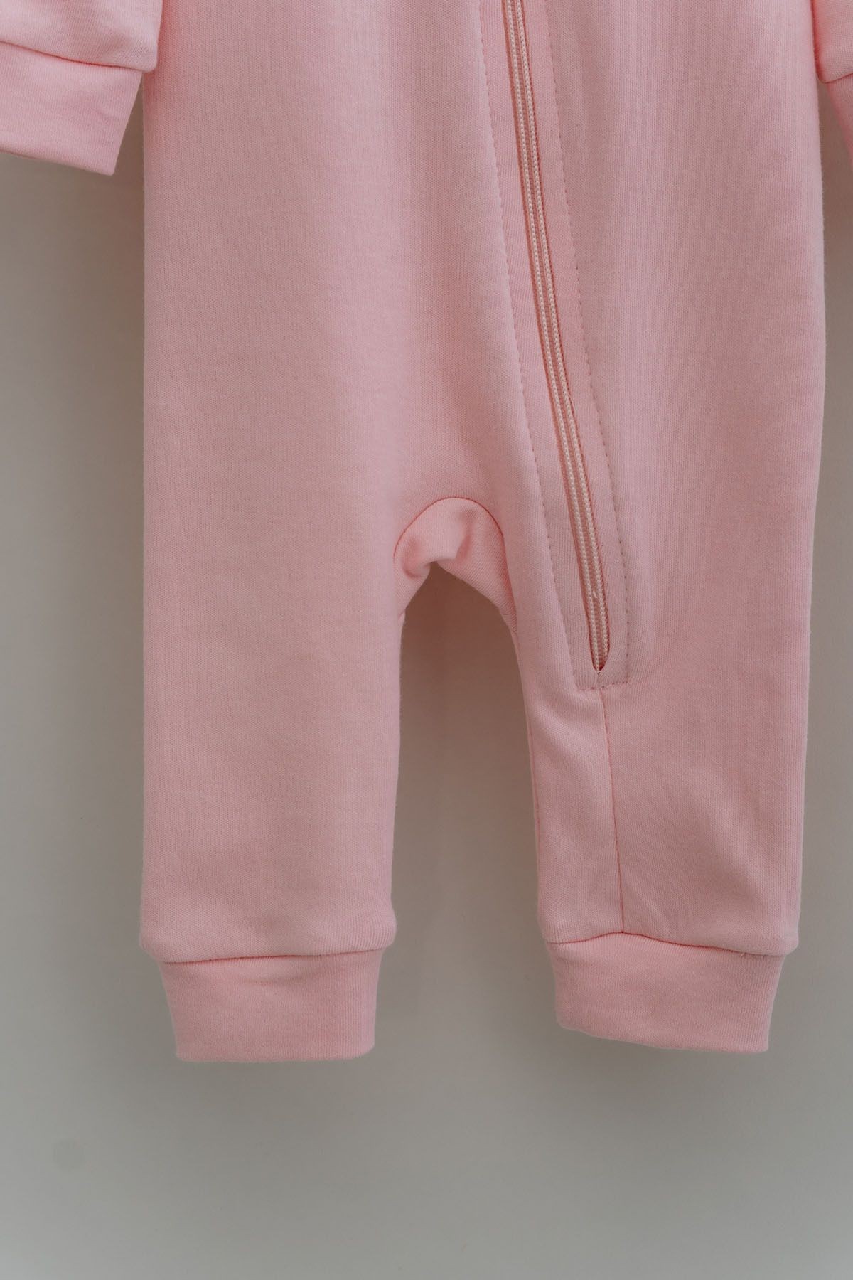 Fermuarlı Patiksiz Tulum - Pureline Series - Pembe