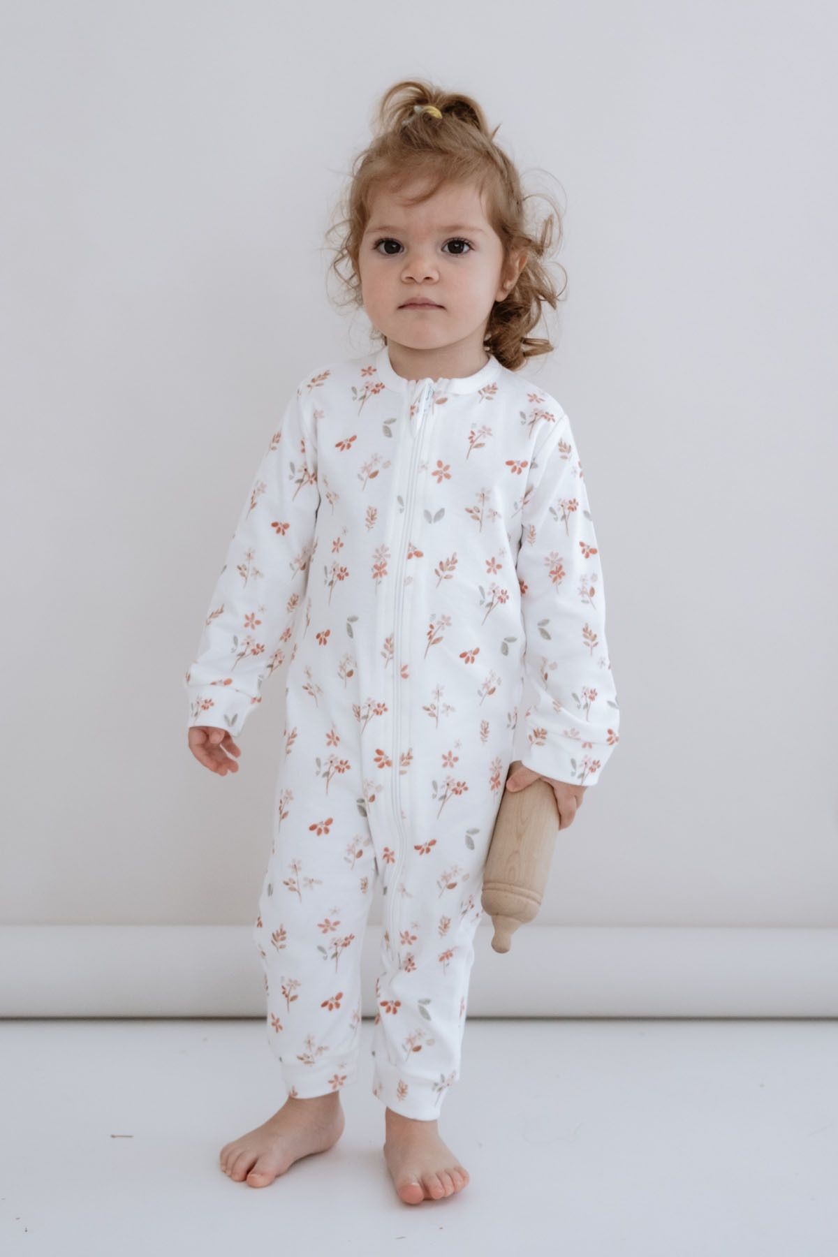 Fermuarlı Patiksiz Tulum - Pureline Series - Soft Bloom