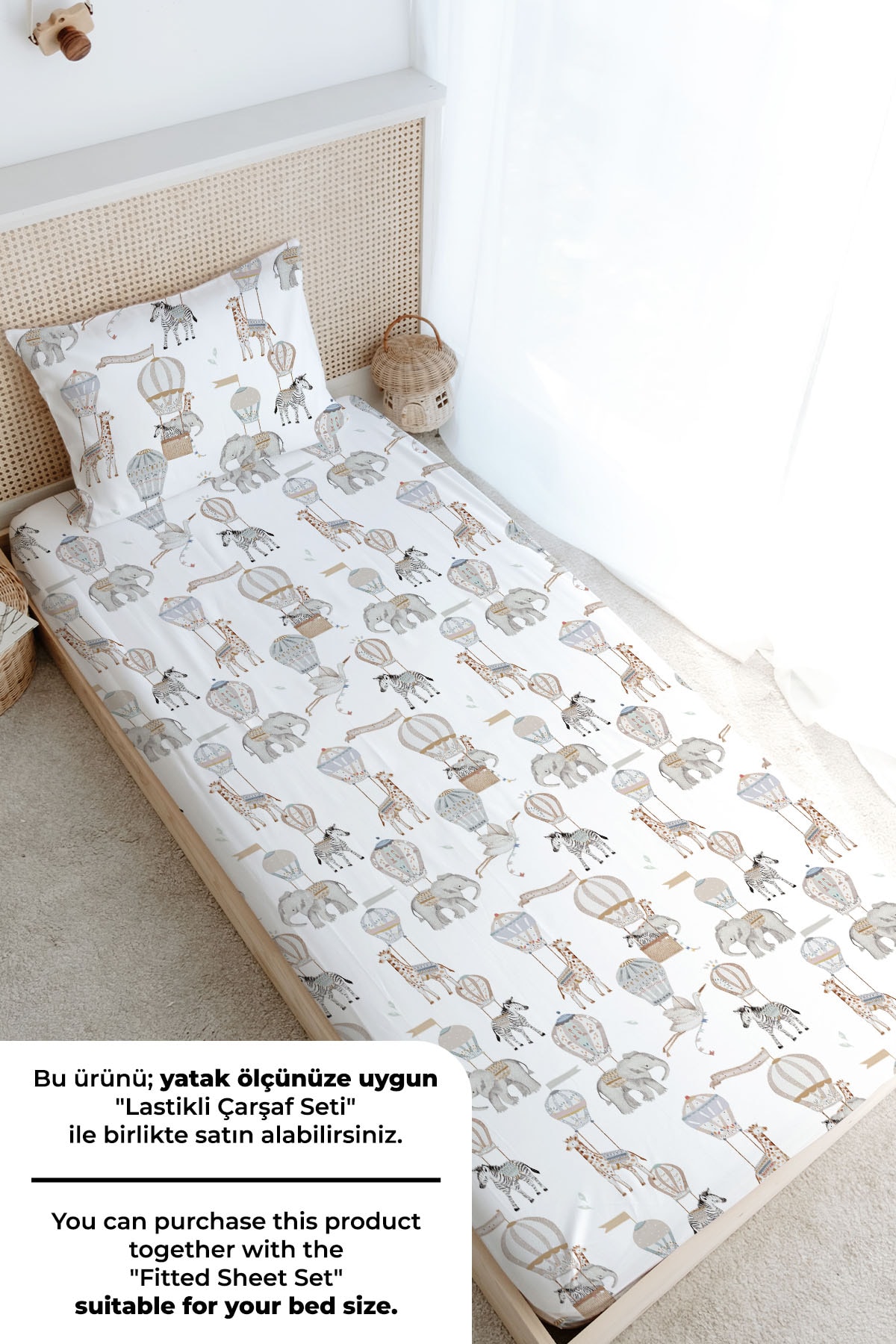 Tek Kişilik Nevresim Takımı (160x220) - Pureline Series - Dreamland Safari
