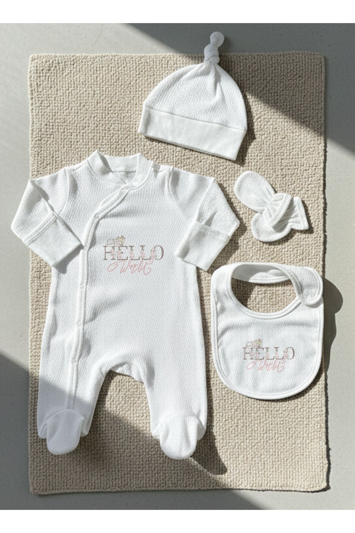 Jakarlı Tulum Seti - Pure Baby - Hello World
