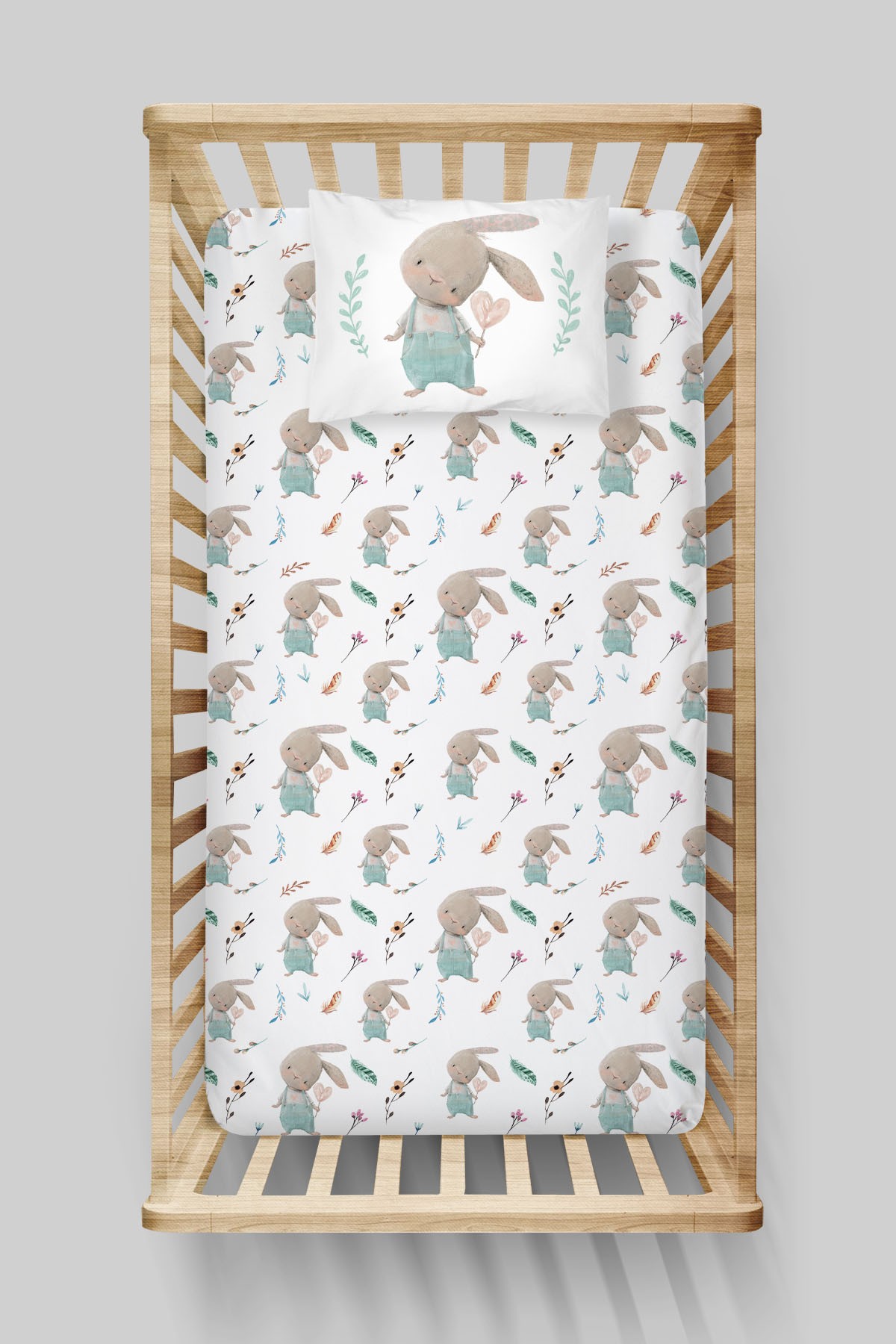 Bebek Boy Lastikli Çarşaf 80 x 140 cm