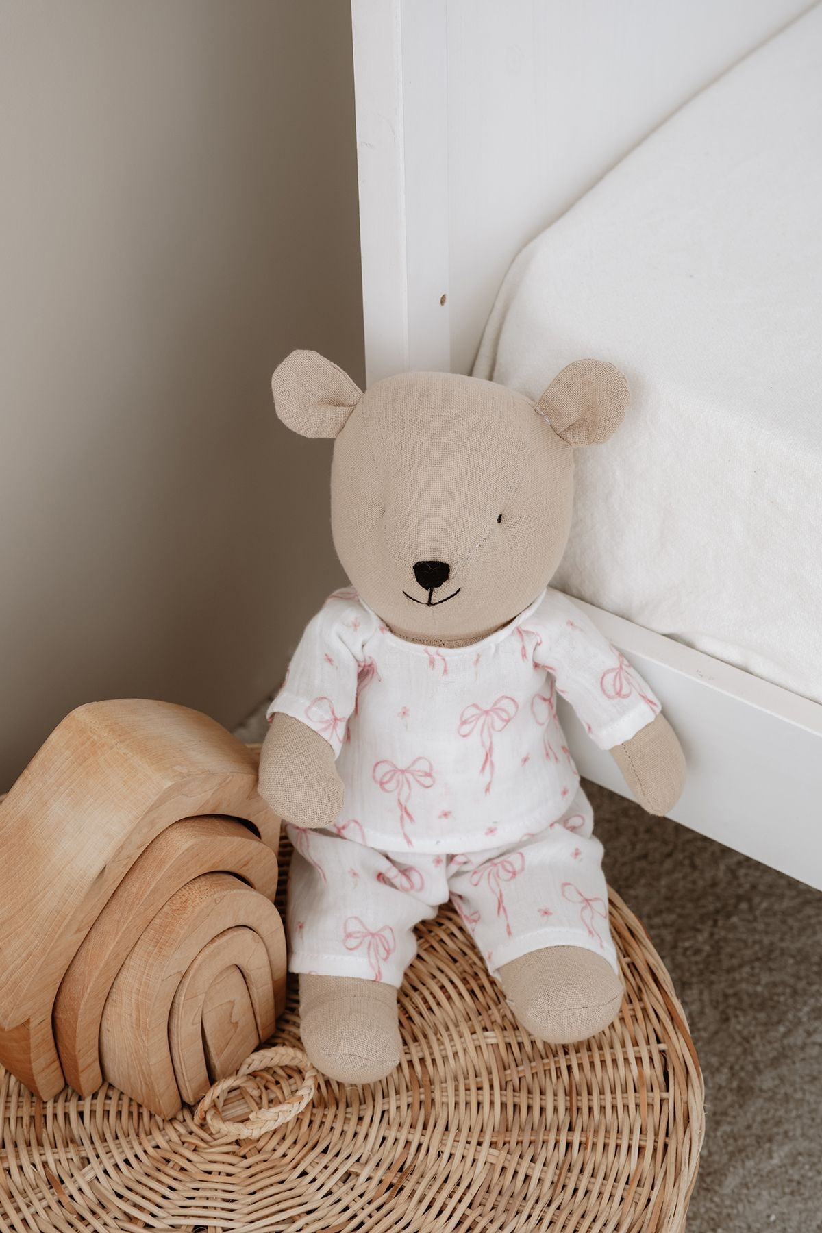 Pijamalı Ayıcık Uyku Arkadaşı - Pureline Series - Dainty Bows