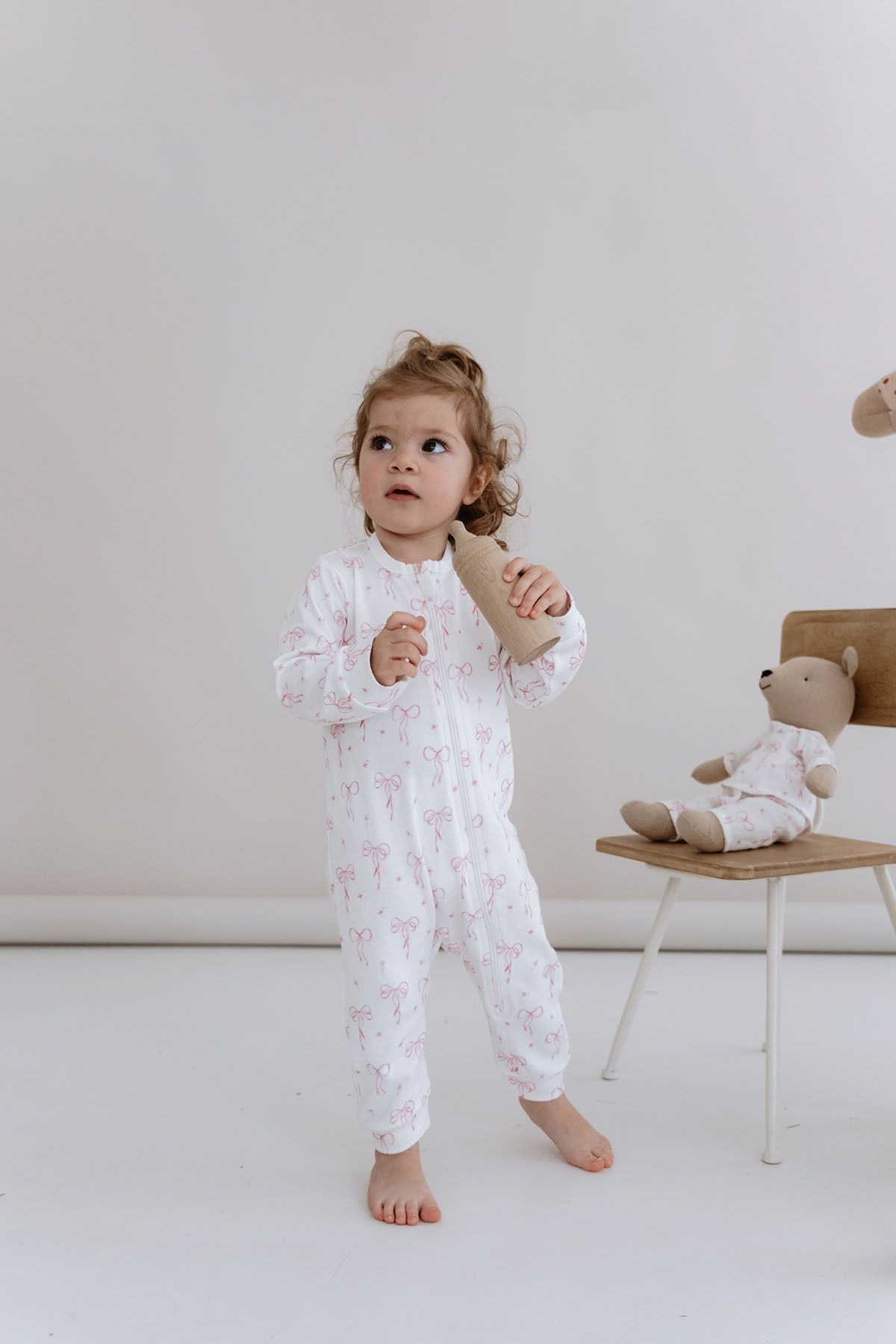 Fermuarlı Patiksiz Tulum - Pureline Series - Dainty Bows