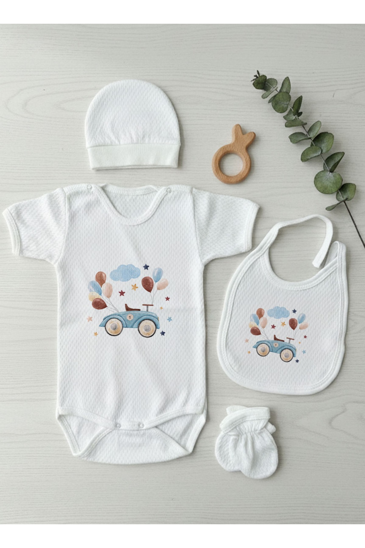 Jakarlı Body Seti - For Baby - Balonlu Araba