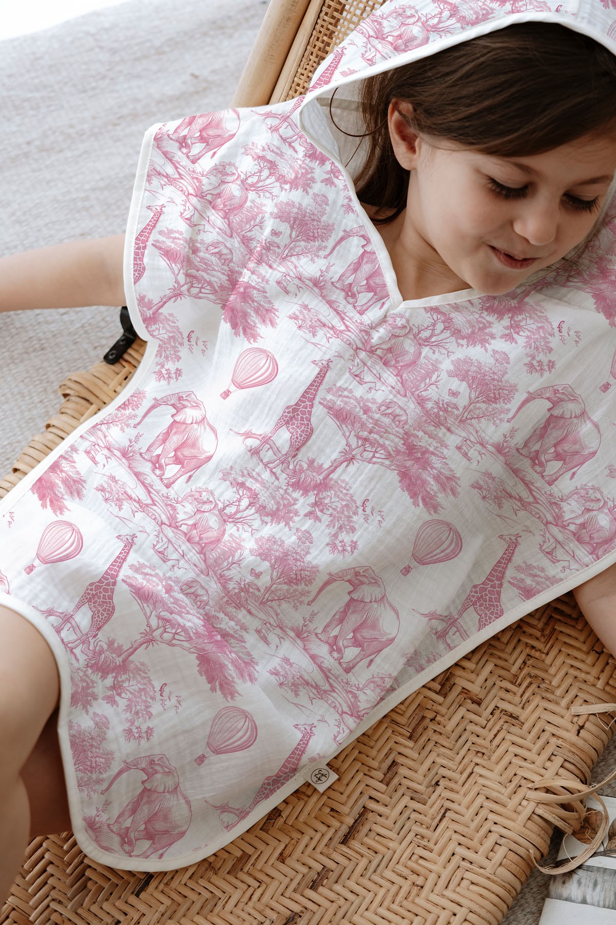 4 Kat Müslin Panço - Pink Toile De Jouy