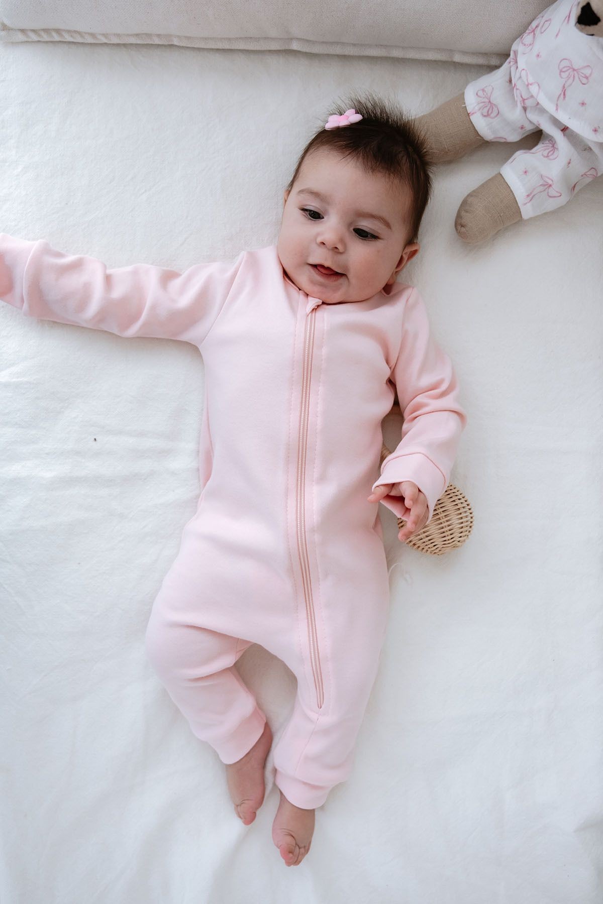 Fermuarlı Patiksiz Tulum - Pureline Series - Pembe