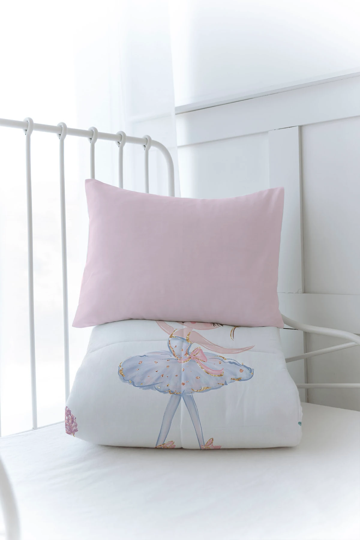 Organik Baskılı Yorgan Seti - Pure Baby Serisi - Yıldız Tutan Ayı