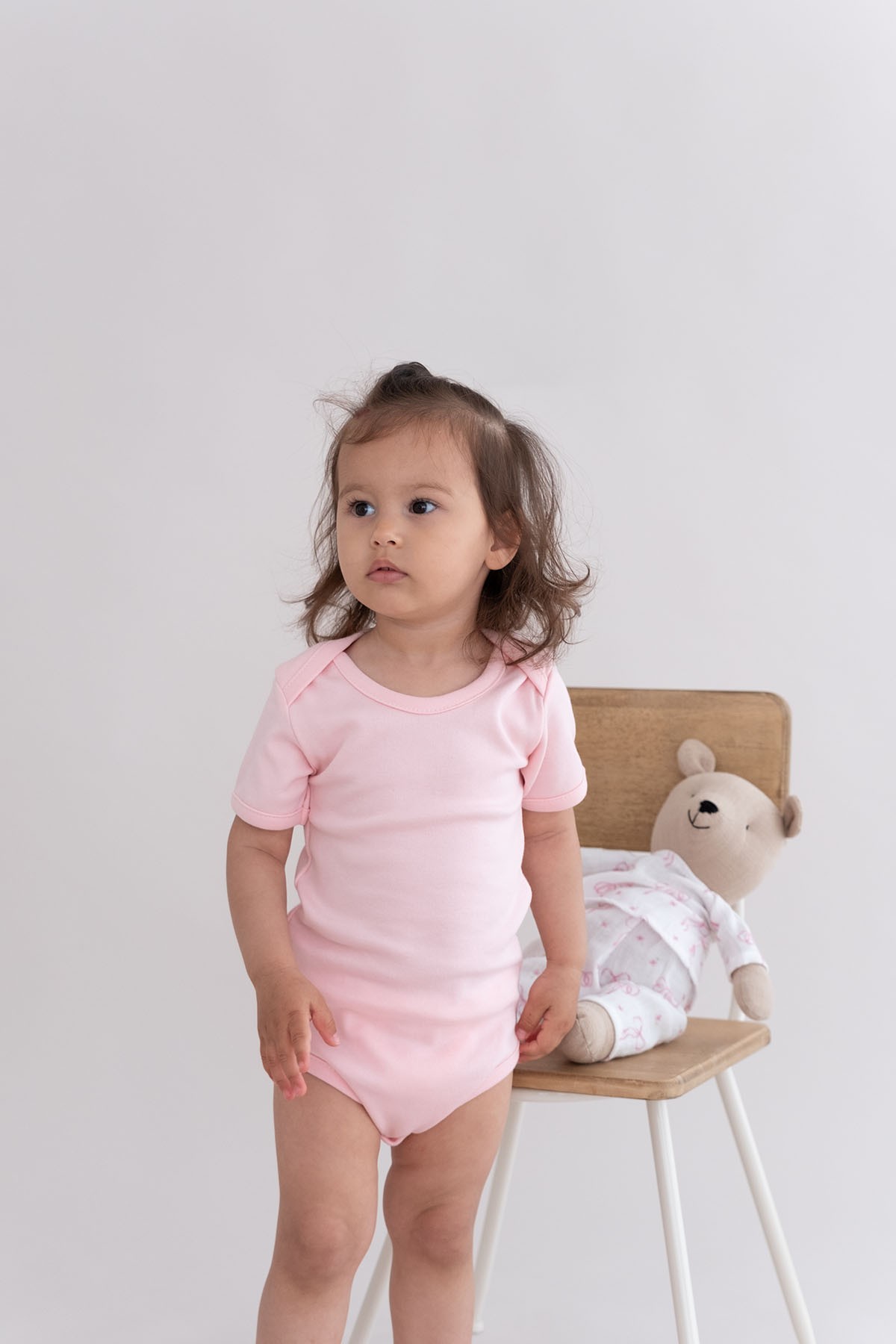 Kısa Kollu Bebek Body - Pureline Series - Pembe