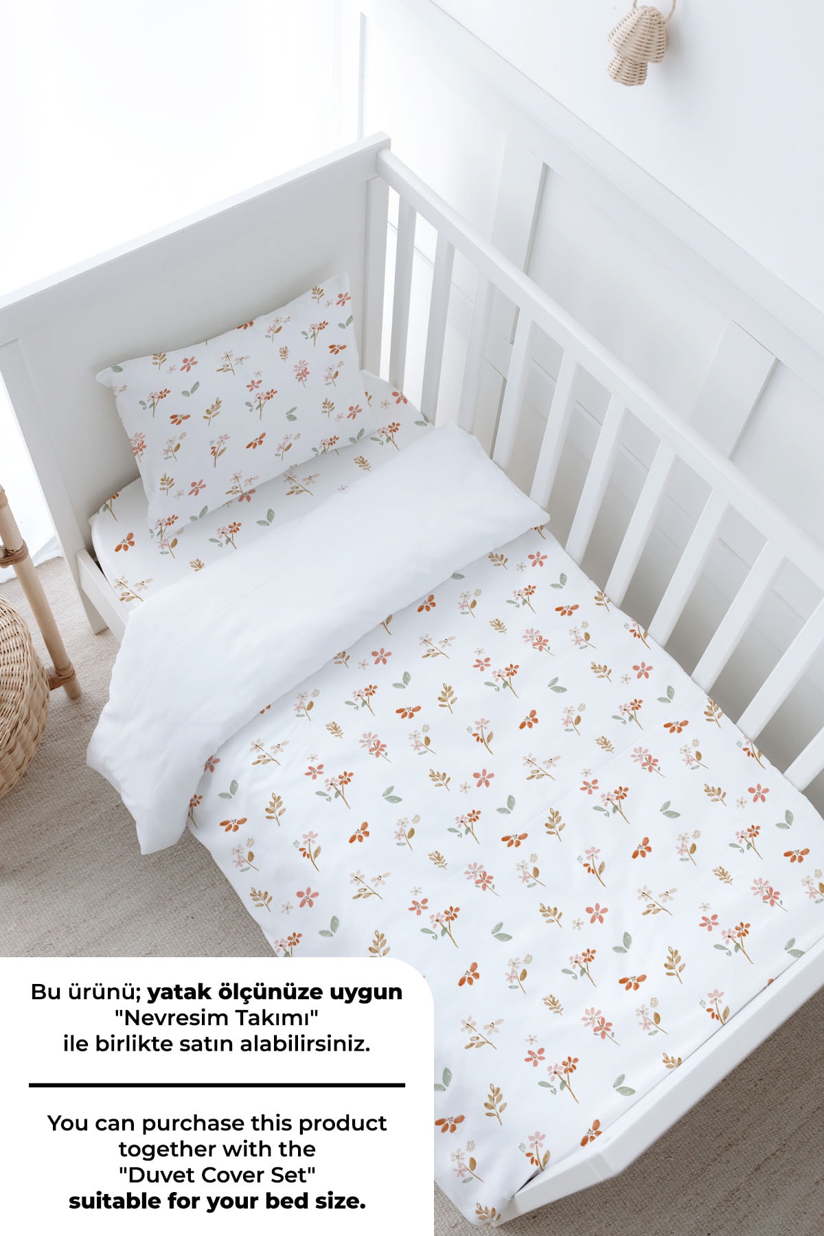 Bebek Boy Lastikli Çarşaf Seti - Pureline Series - Soft Bloom