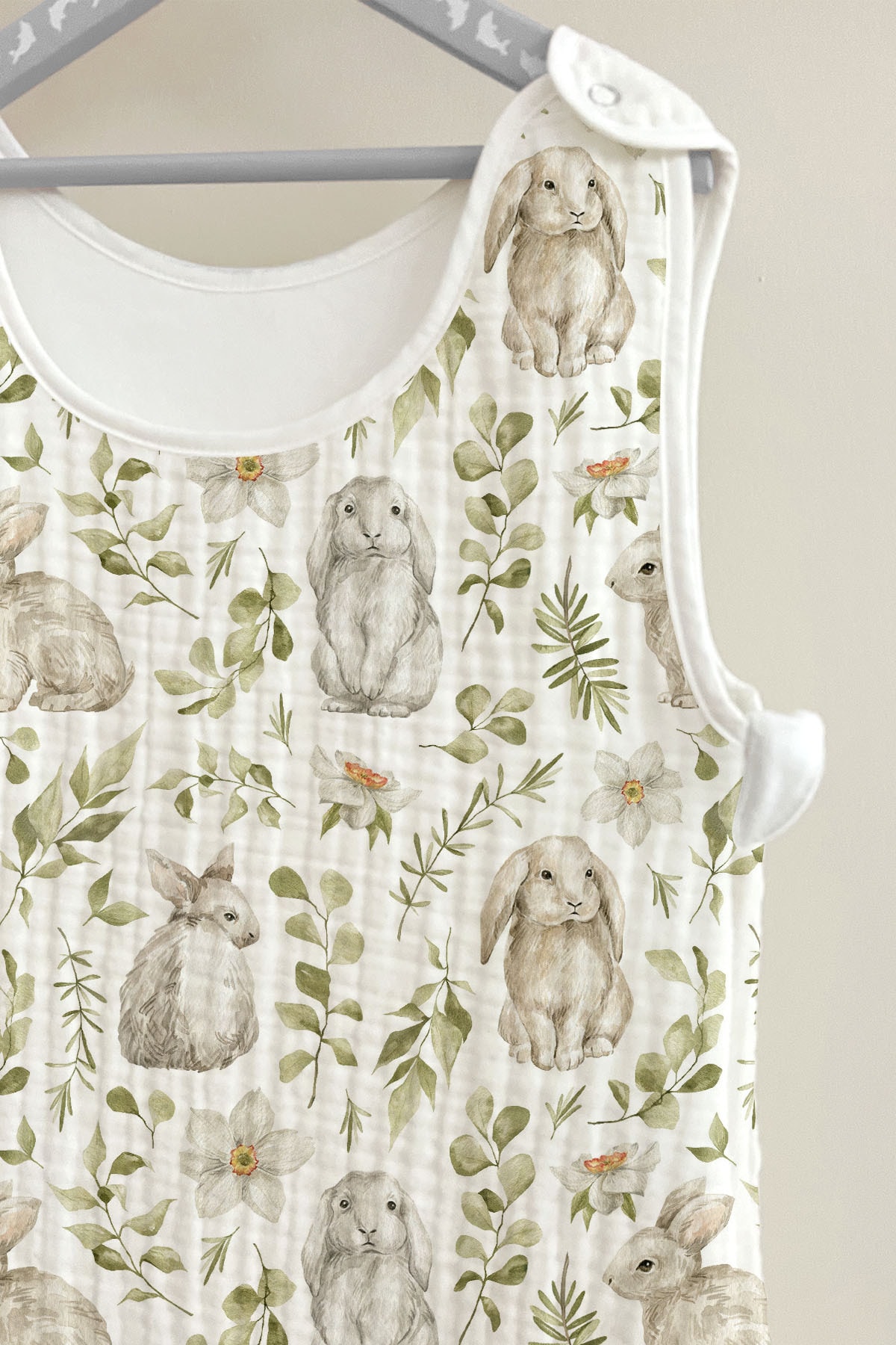 4 Kat Müslin Bebek Uyku Tulumu (0-18 AY) - Bahçedeki Tavşanlar