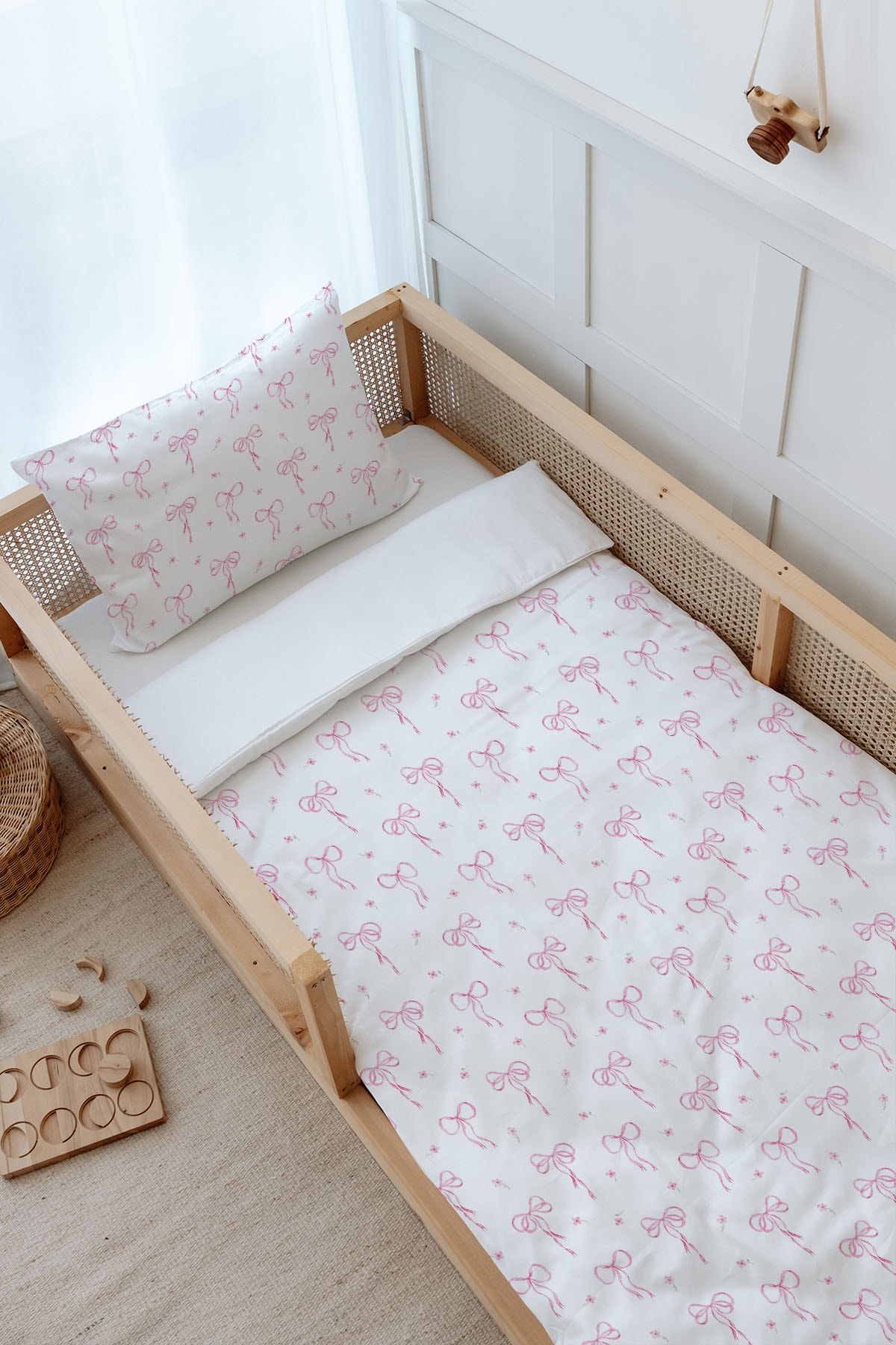 Montessori Nevresim Takımı (100x200) - Pureline Series - Dainty Bows