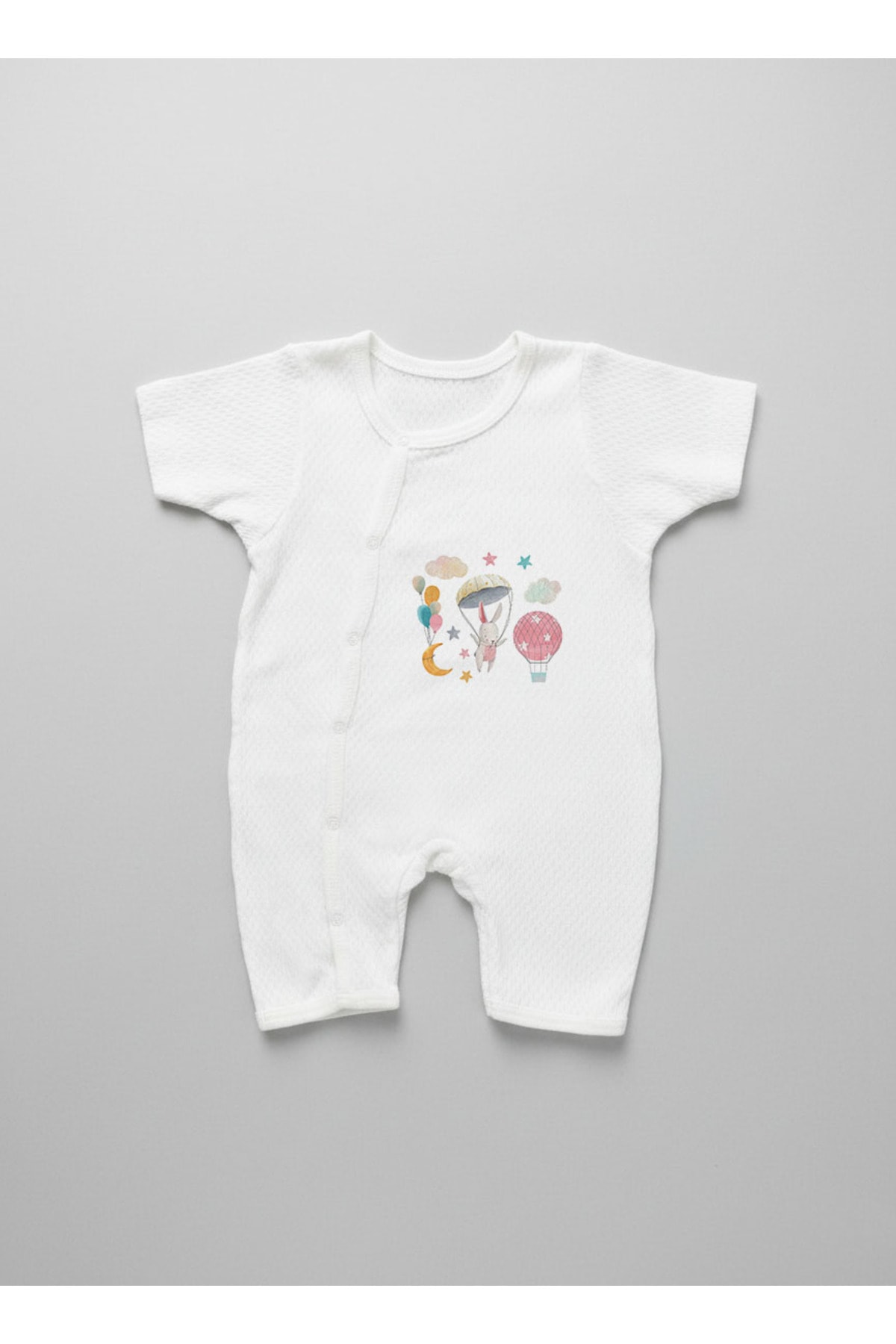 Jakarlı Romper Body - For Baby - Paraşütlü Tavşan