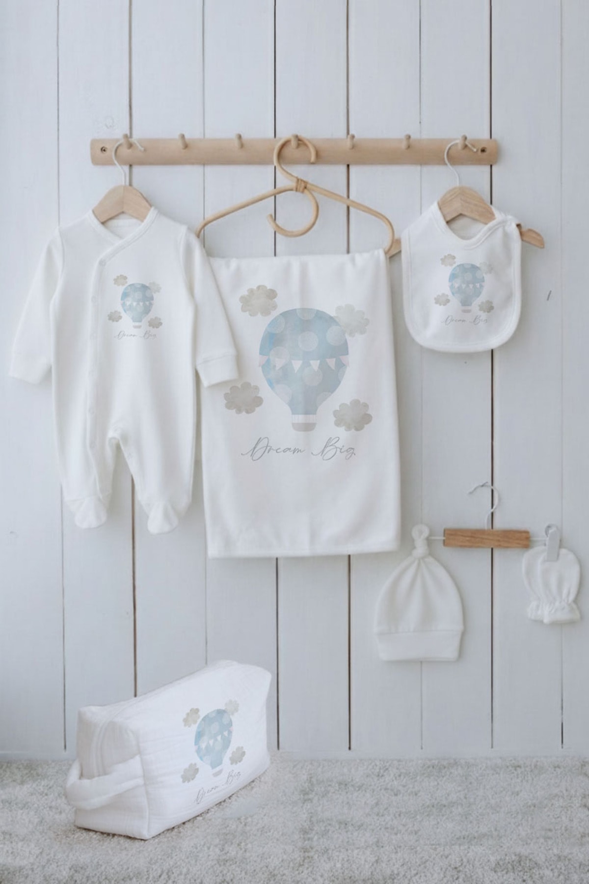 Organik 6'lı Hastane Çıkışı - Pure Baby - Mavi Hava Balonu